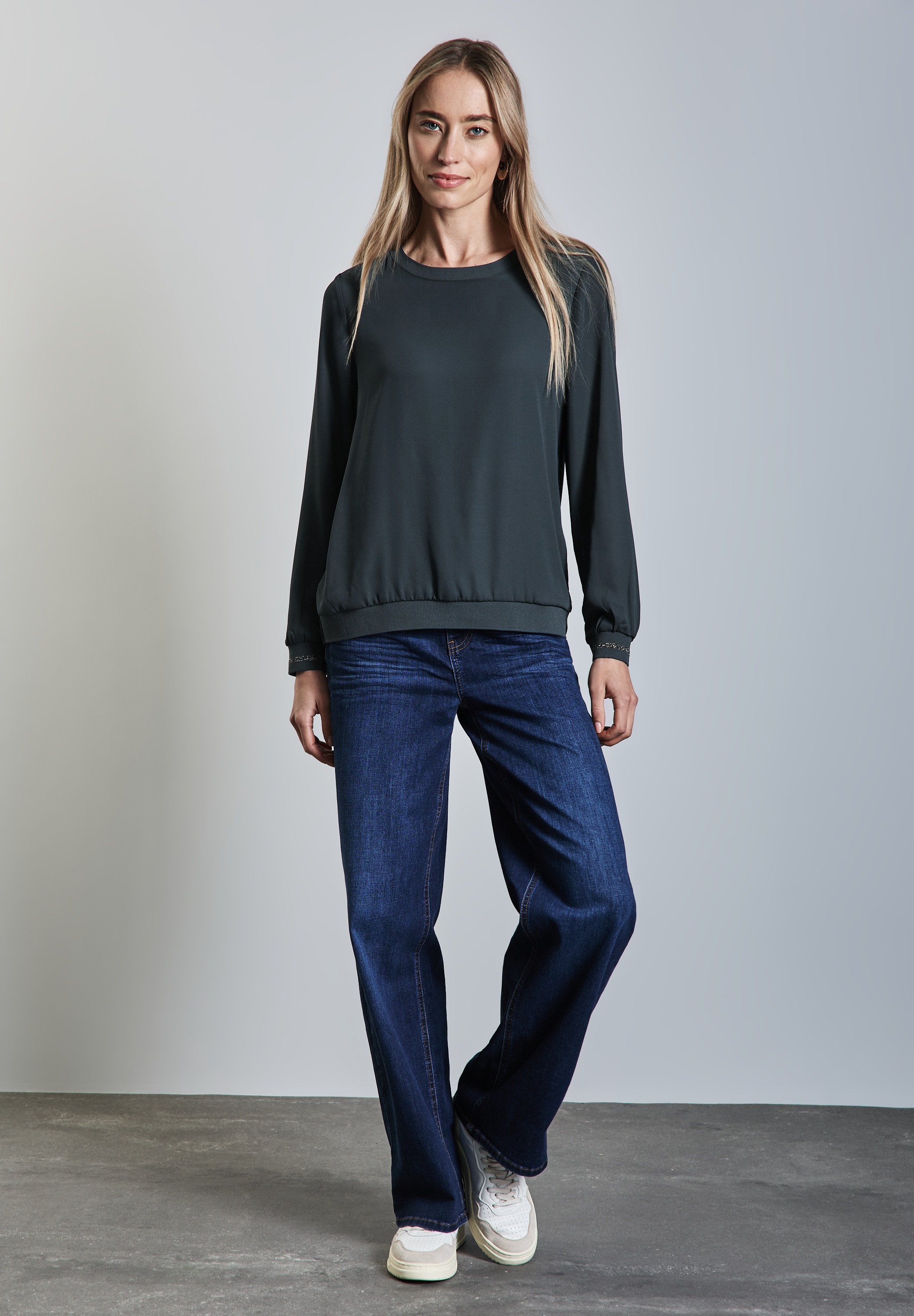 STREET ONE Langarmshirt, mit Rundhalsausschnitt