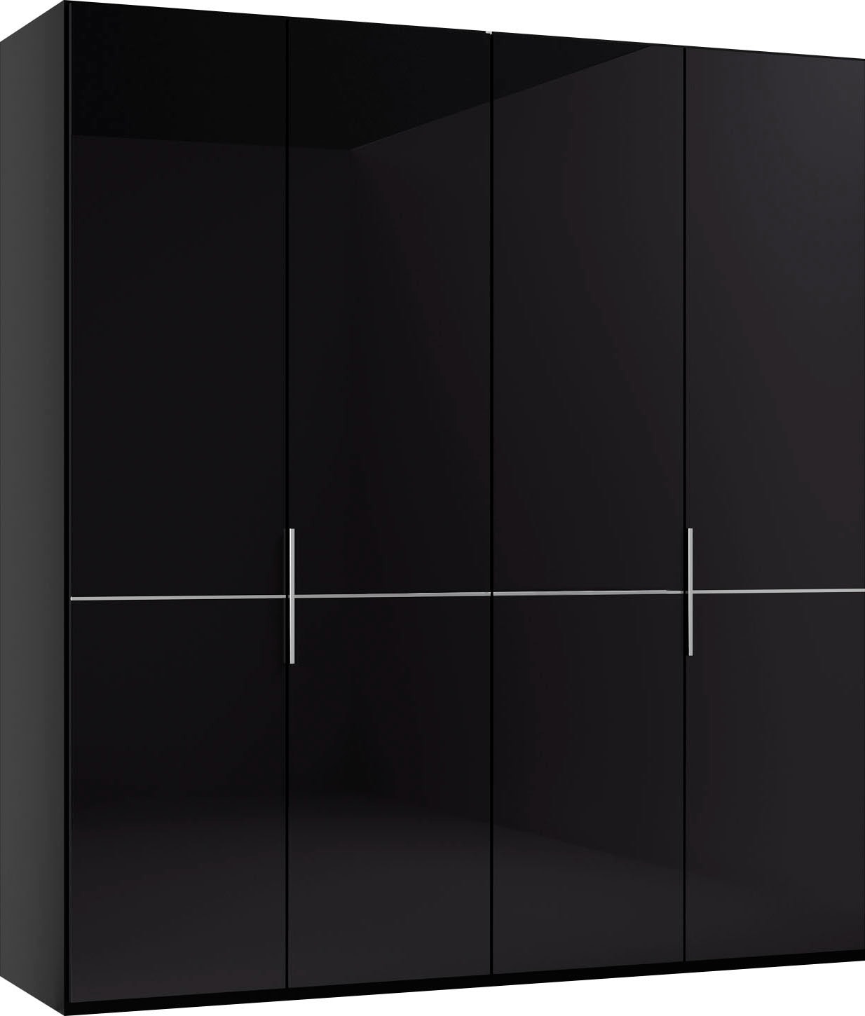 Musterring Kleiderschrank "Imola W" Einlegeböden und Kleiderstangen,mit Glastüren und Aufleistung in Chrom