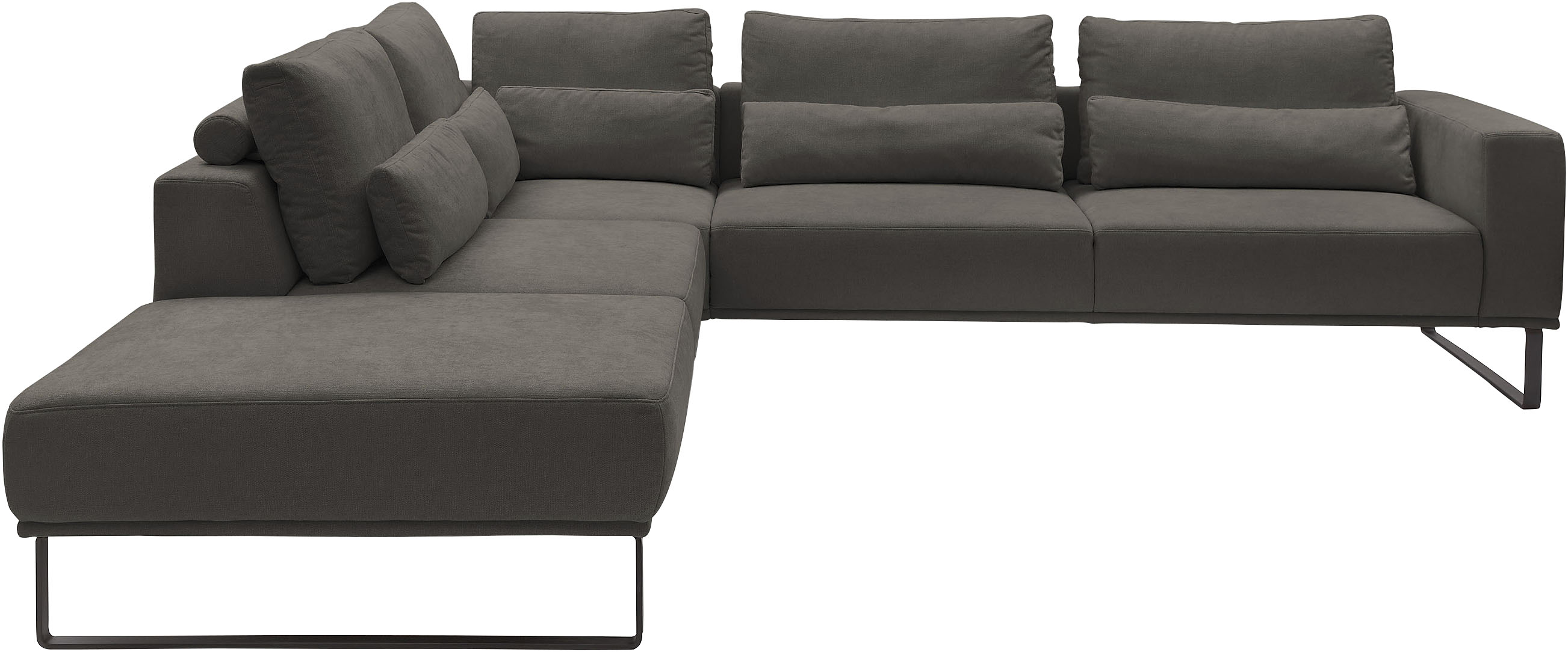 Musterring "JustB PM100 Federkern & Kaltschaum, bequem, Breite 308cm, L-Form" mit Sitztiefenverstellung und Kissen, mit Metallkufe, Maße 290x308 cm