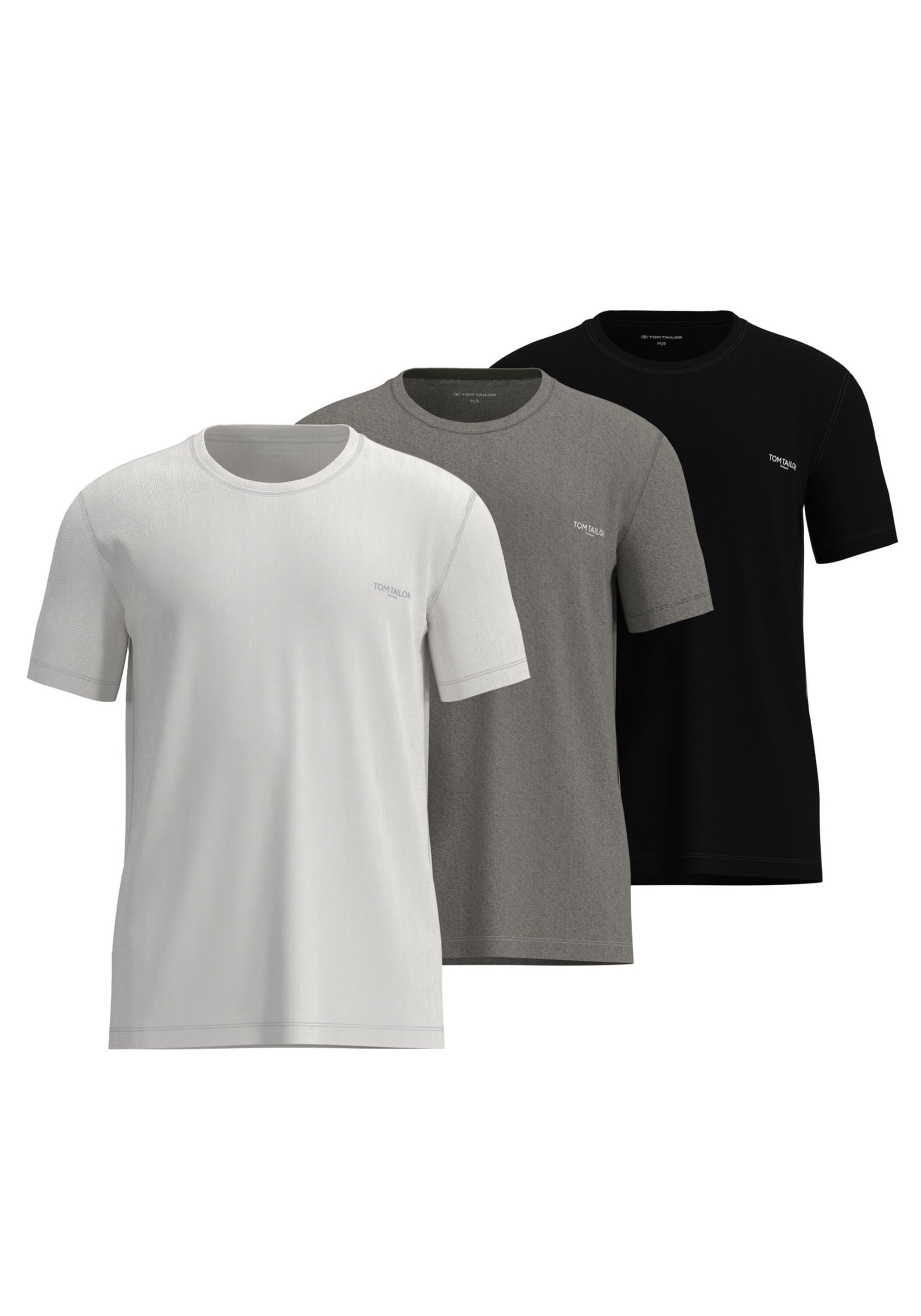 TOM TAILOR T-Shirt "T-Shirt Shirt 1/2 Rundhals 3P 3er Pack" 3 günstig online kaufen