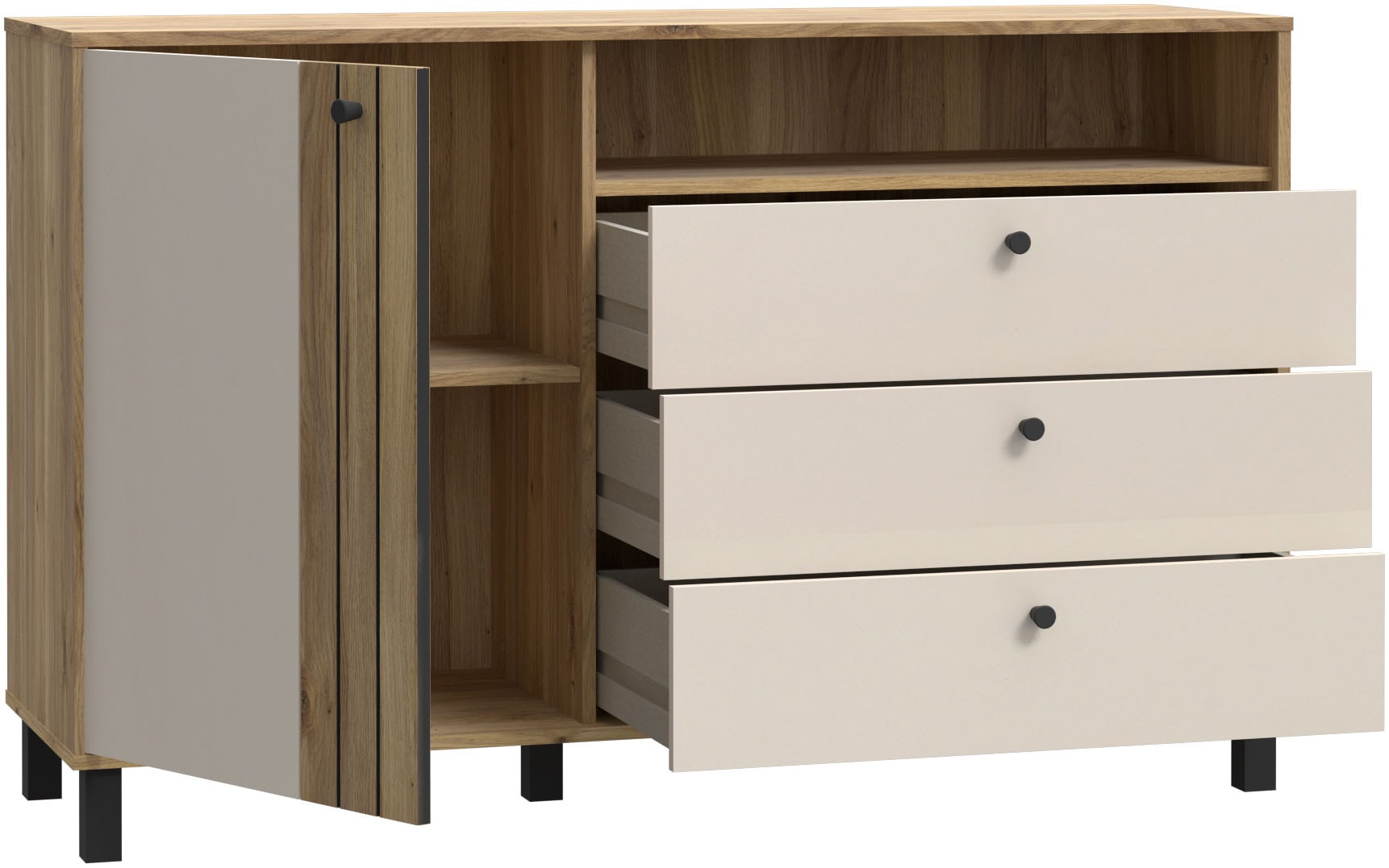 FORTE Sideboard »Killarney«, Sideboard, Stauraum, Soft Close, Metallgriffe