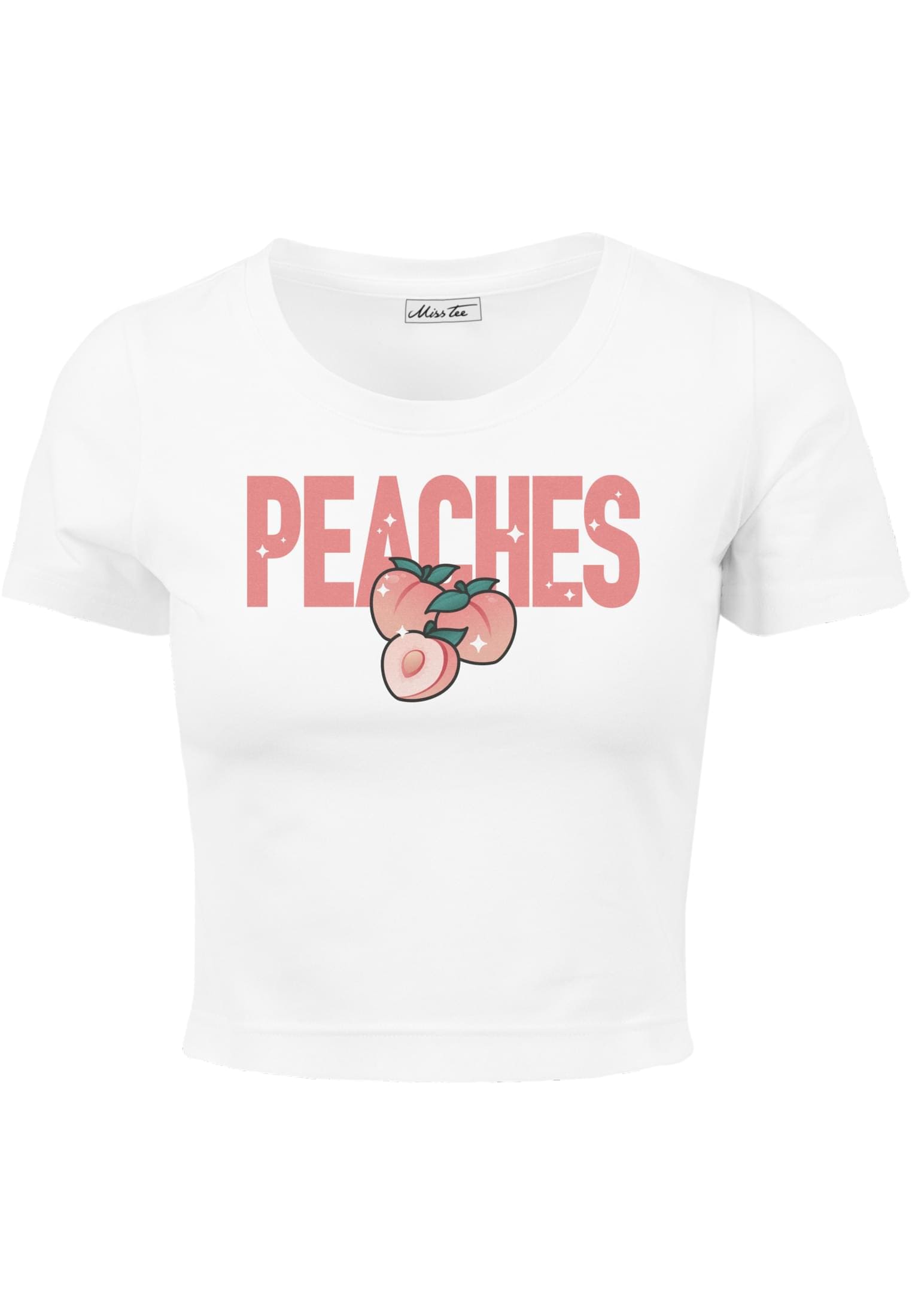 MisterTee Kurzarmshirt »Damen Peaches Cropped Tee«, (1 tlg.)