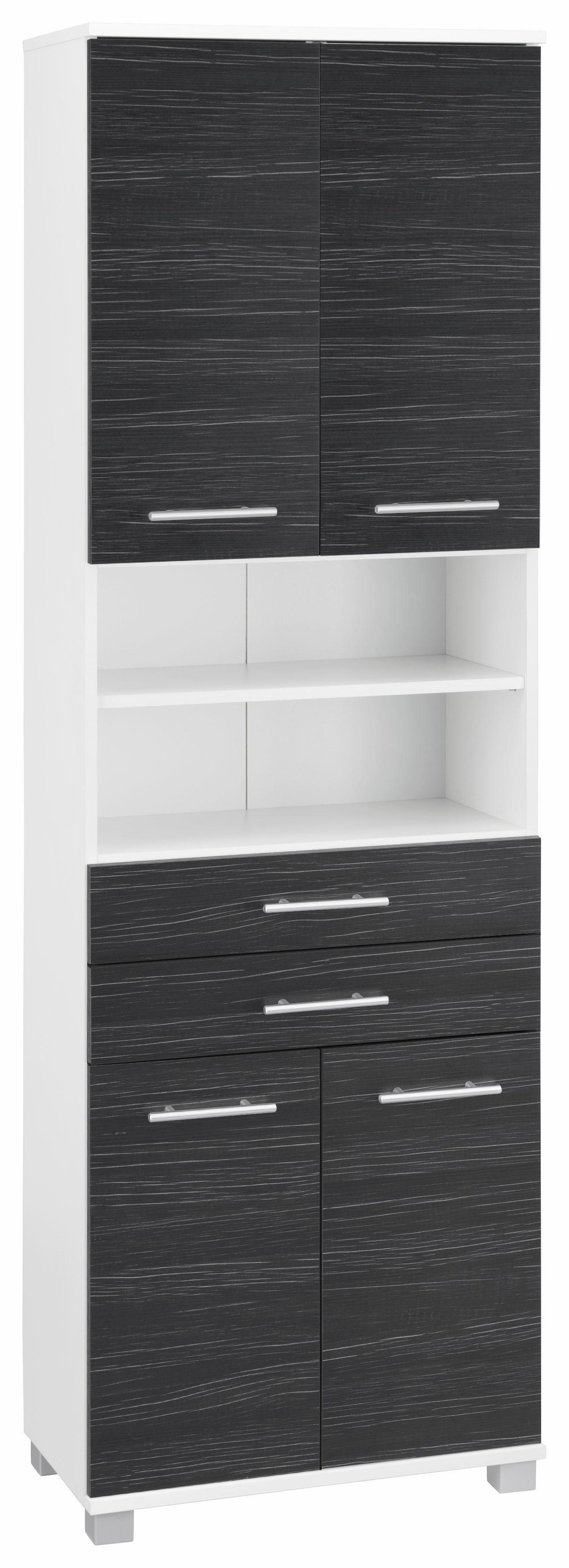 Schildmeyer Hochschrank »Emmi«, Breite 60 cm, Metallgriffe, mit 2 Schubkästen