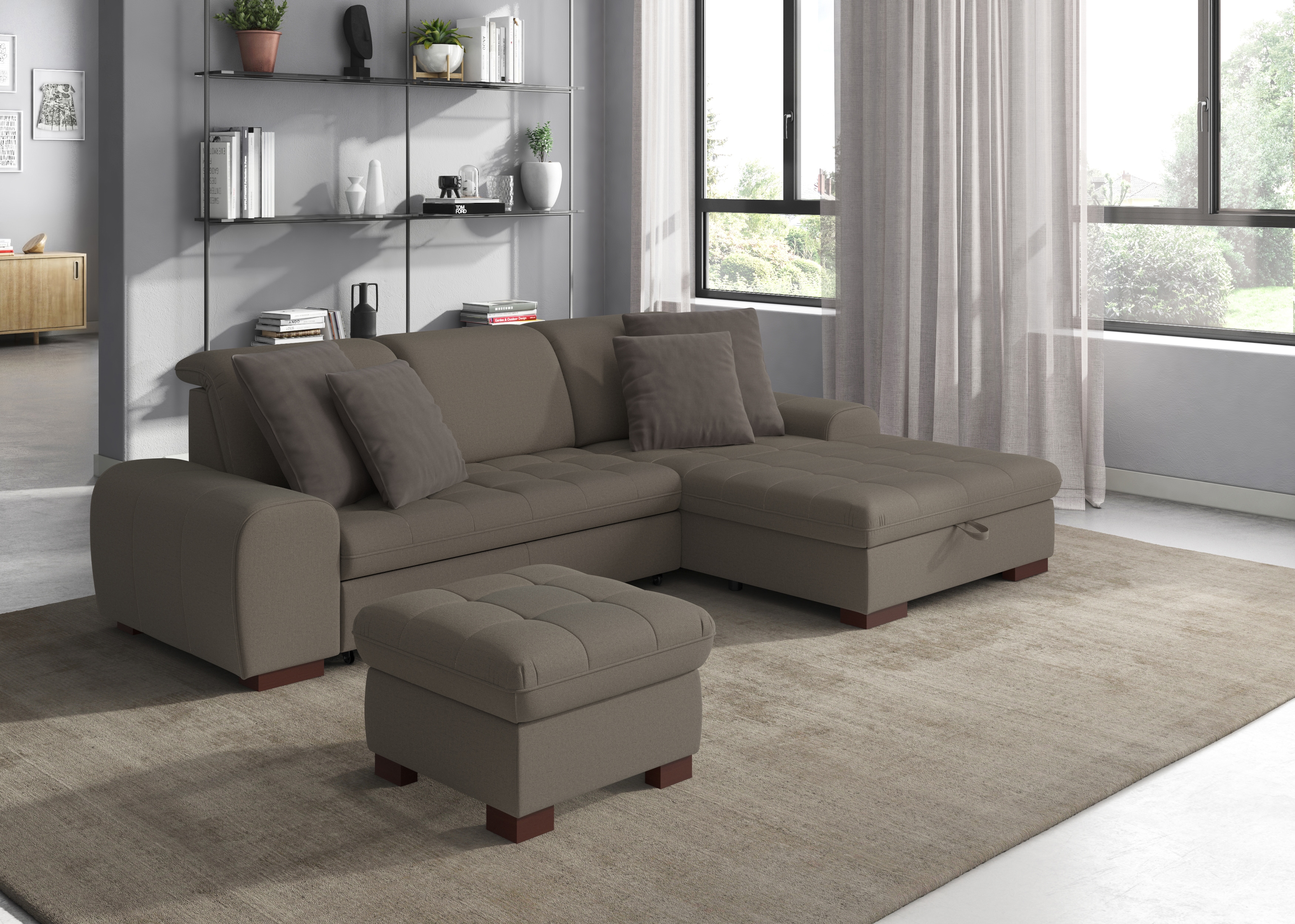 sit&more Ecksofa "Luxor L-Form" wahlweise mit Schlaffunktion, Bettkasten und Kopfteilverstellung
