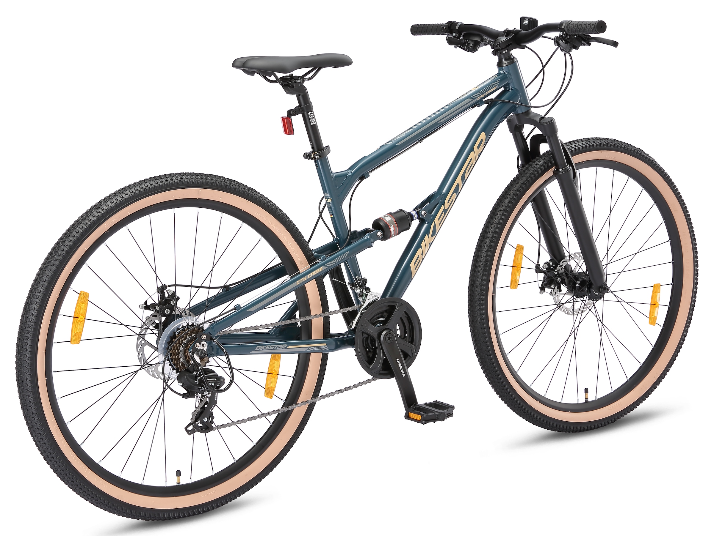 Bikestar Mountainbike 21 Gang Shimano RD-TY300 Schaltwerk Kettenschaltung für Damen und Herren, Kettenschaltung