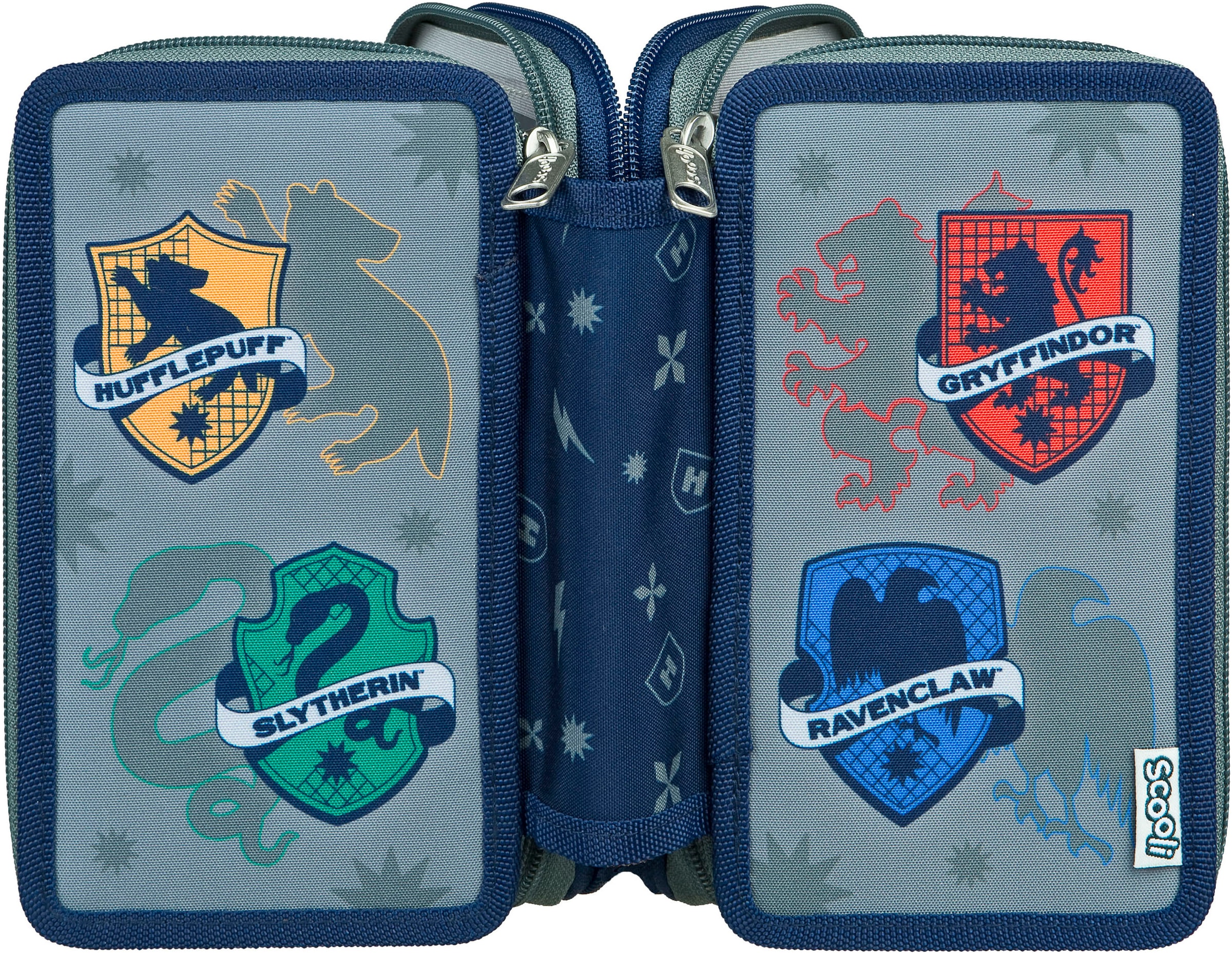Scooli Federmäppchen »Tripledecker, Harry Potter«, befüllt, inklusive Geodreieck