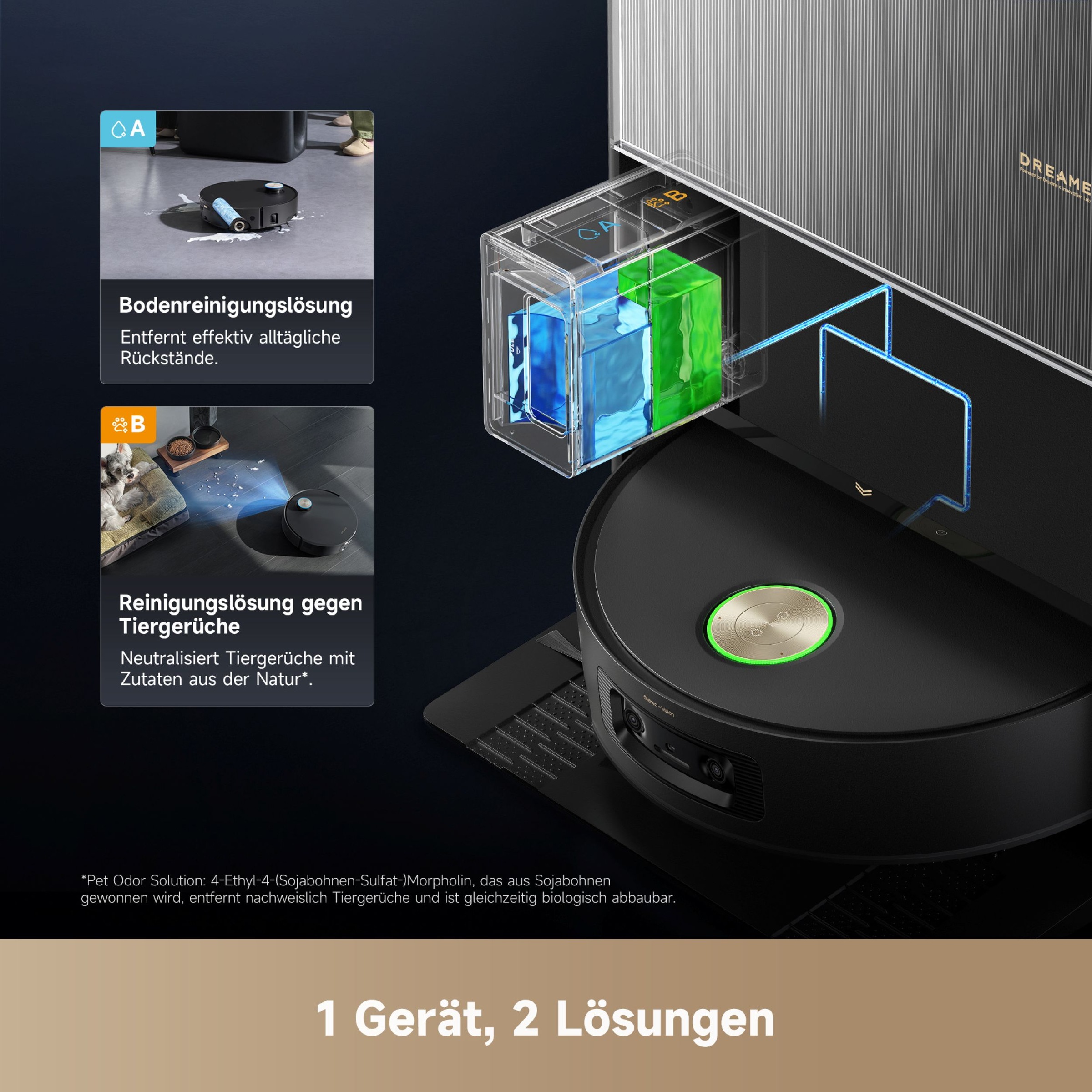 Dreame Saugroboter »mit Wischfunktion Aqua10 Ultra Roller Complete« Warmwasser-Wischsystem, Rollenmopp, überwindet Hindernisse, 30.000 Pa