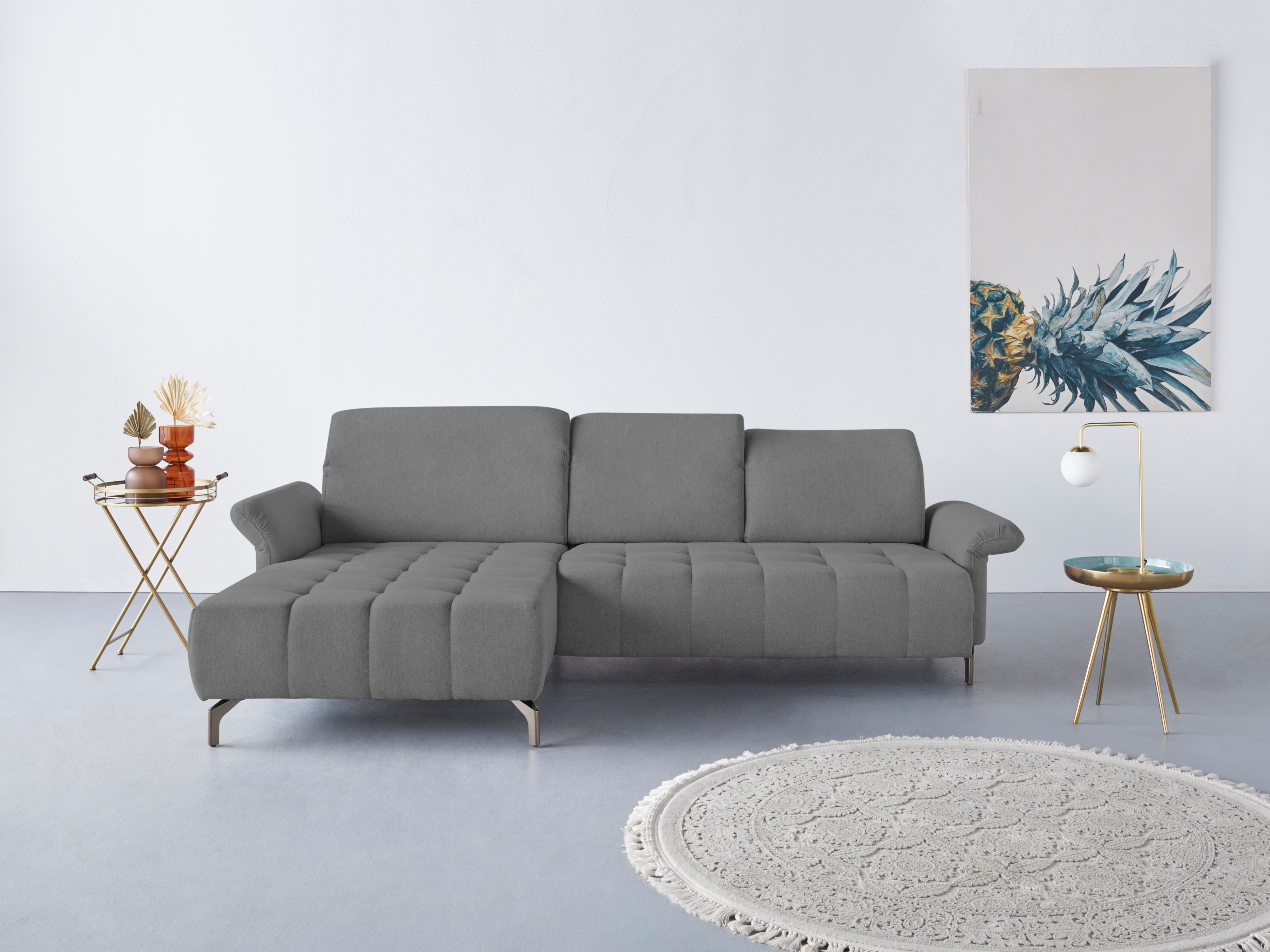 OTTO home Ecksofa "Fresh L-Form" Federkern, wahlweise Kopfteilverstellung und motorischer Vorziehsitz