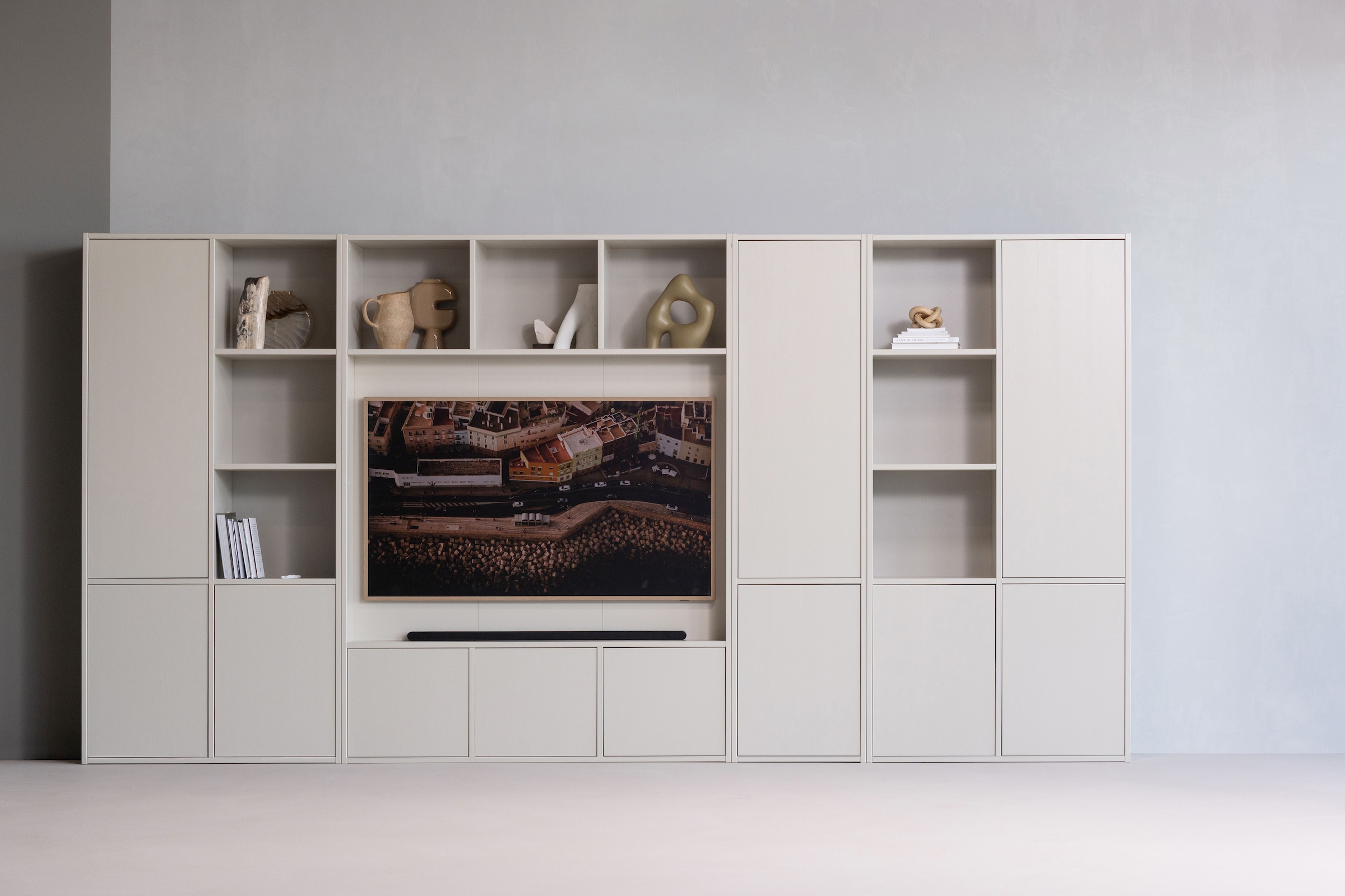 WOOOD Mehrzweckschrank "Meggy FSC Mix Kiefernholz mit Druckmechanismus B 108x D 40x H 215 cm" Tragkraft 10 kg pro Boden, einfach zu montieren, sichtbare Maserung