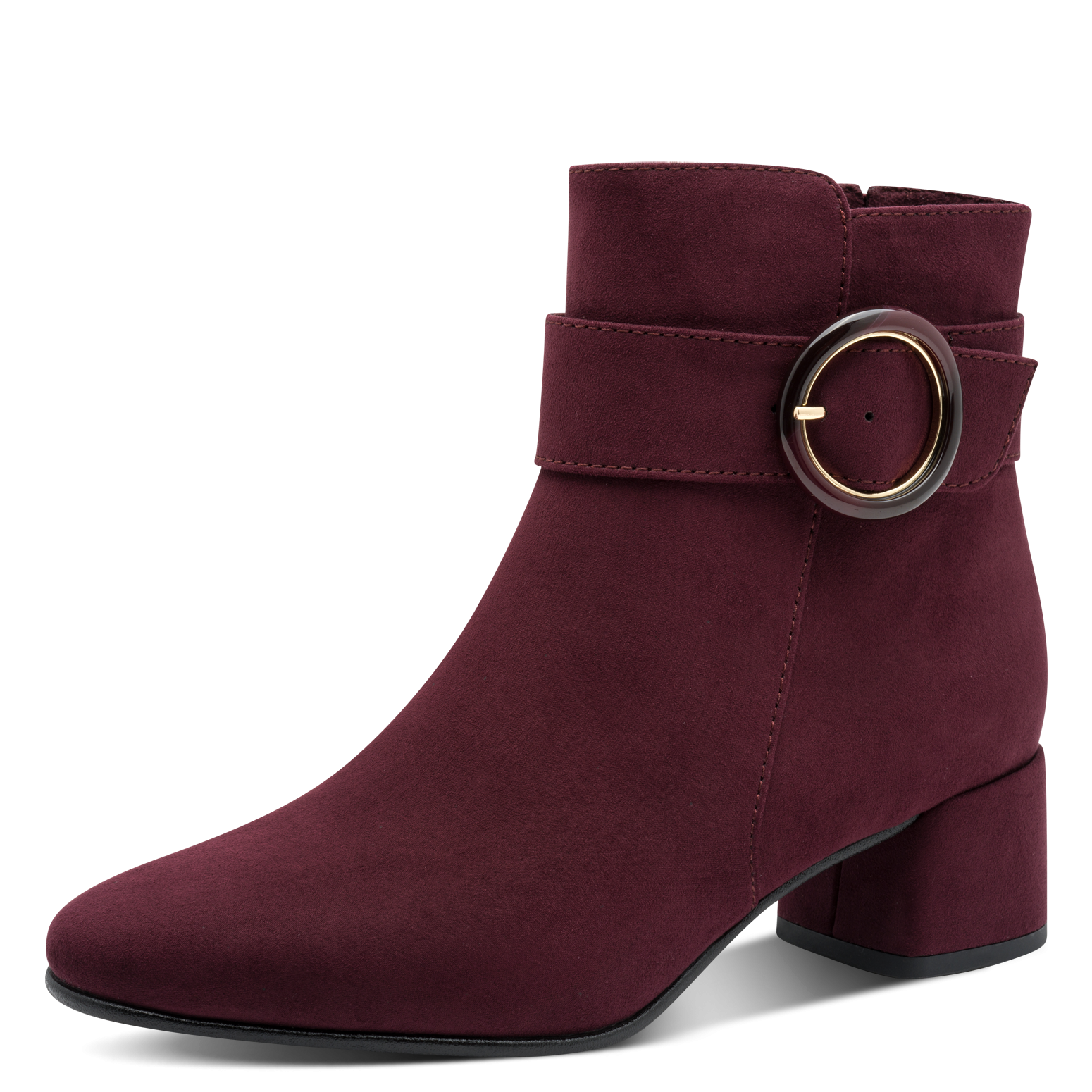MARCO TOZZI Stiefelette Blockabsatz, Abendschuh, Festtagsschuh mit Zierschnalle