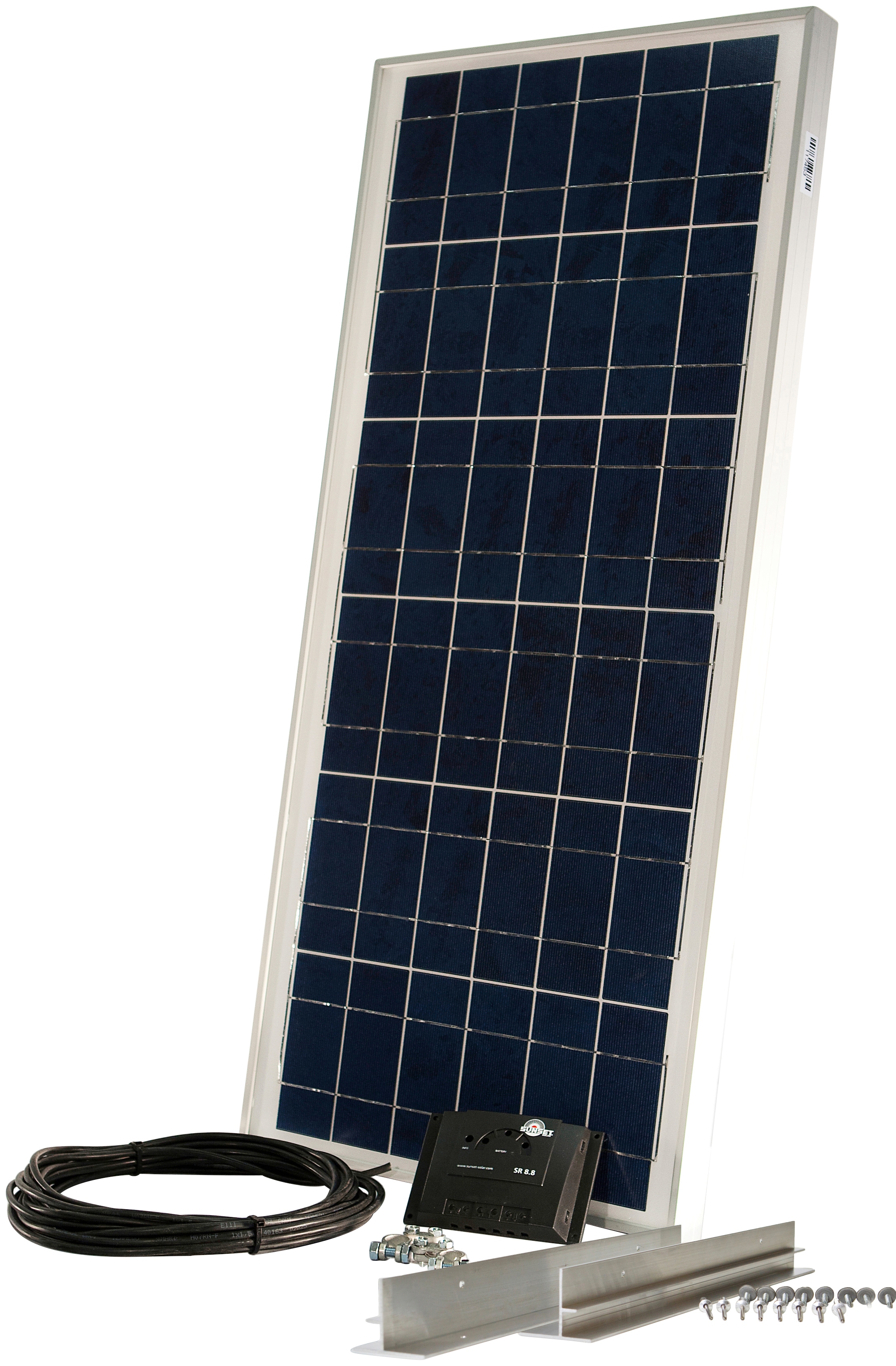 SUNSET Solarmodul "Caravan-Set 60 Watt, 12 V", schwarz, Solarmodule, für Reisemobile und Fahrzeugdächer