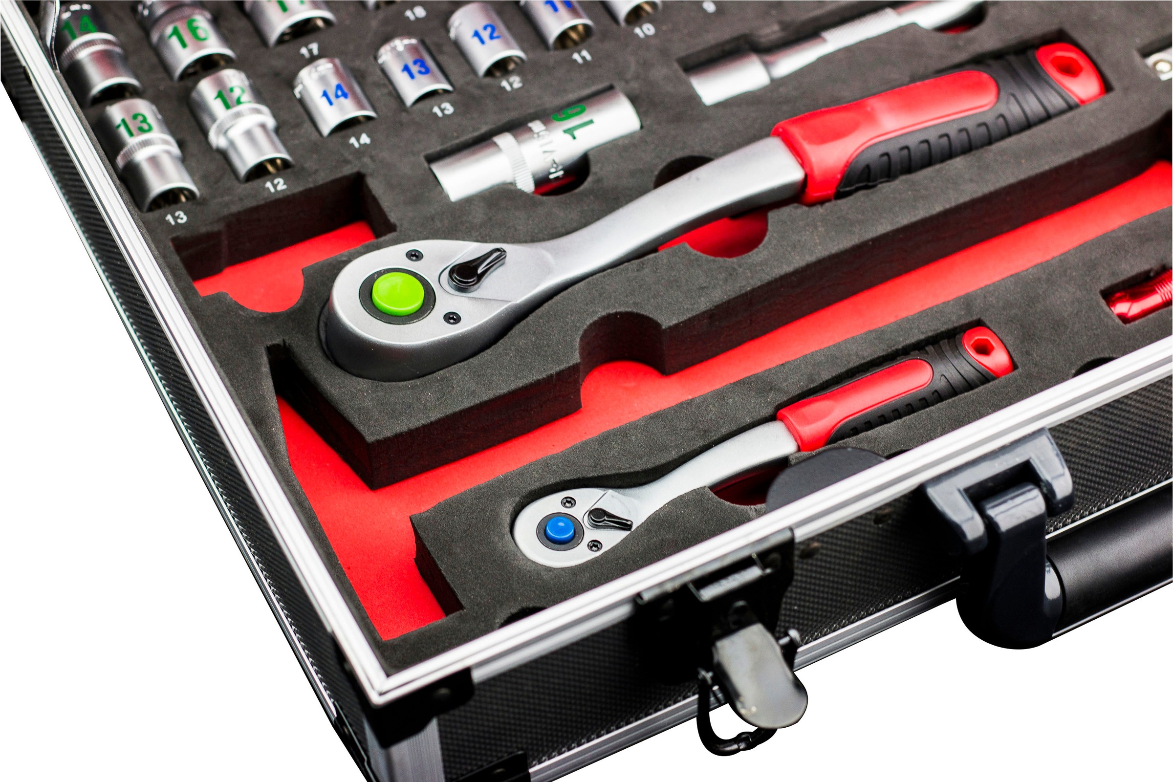 meister Werkzeugset »Profi Werkzeugkoffer / 8973750«, 131-teilig, mit Qualitätswerkzeug von Knipex & Wera, Alu-Koffer