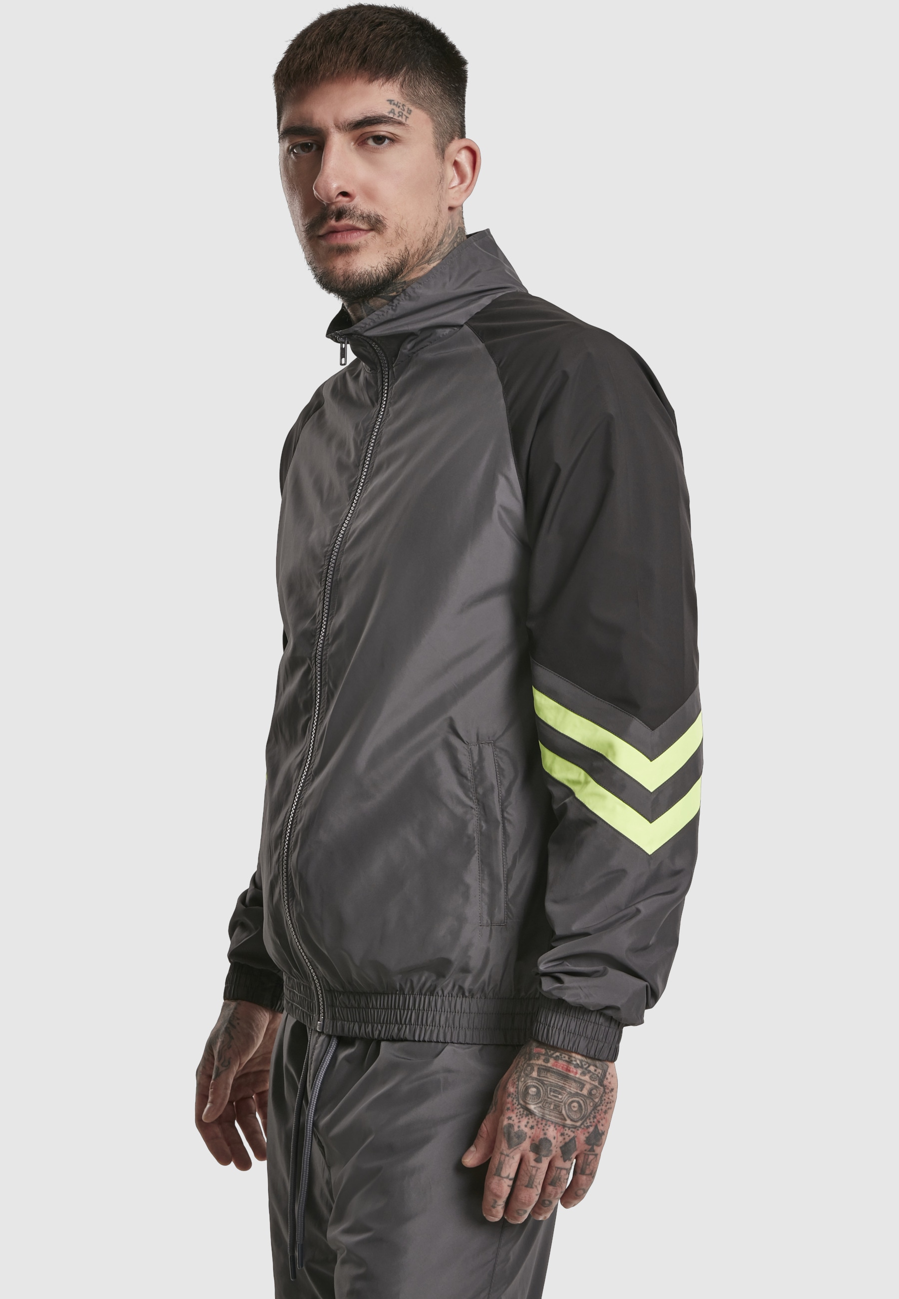 URBAN CLASSICS Trainingsjacke »Urban Classics Herren Block Sport Track Jacket« 1 Stk. tlg. ohne Kapuze