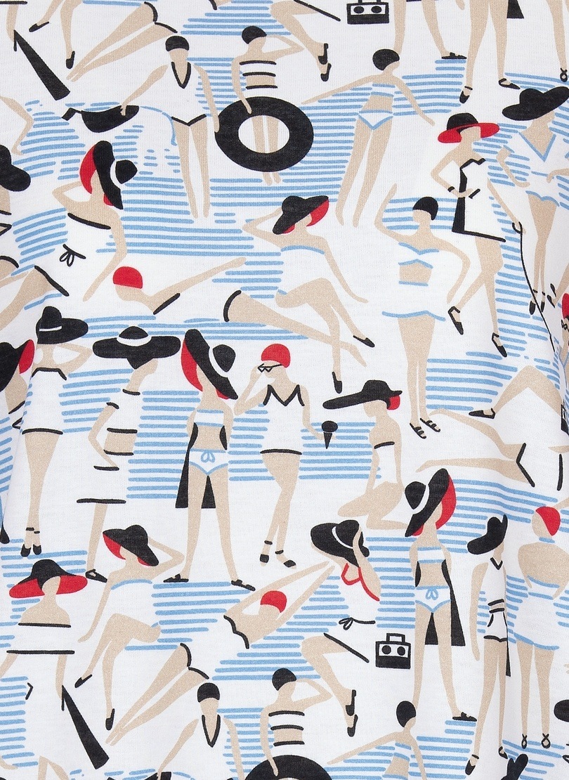 Trigema T-Shirt »TRIGEMA T-Shirt mit weitem Ausschnitt und Druck«