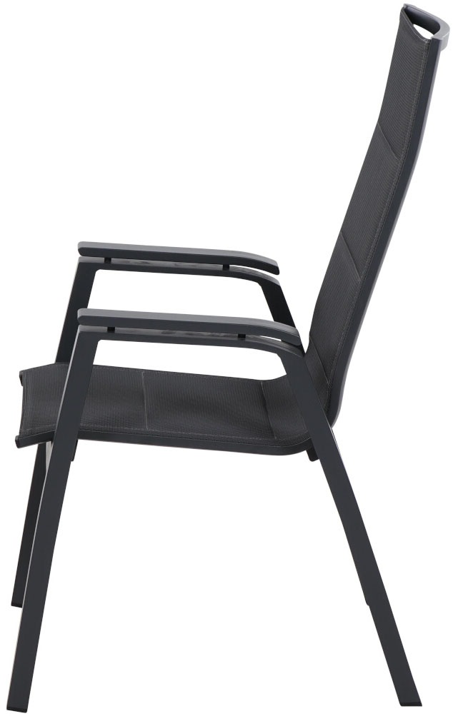 Siena Garden Gartensessel »MILANO Stapelsessel« Gestell aus Aluminium matt anthrazit, Bezug padded dunkelgrau