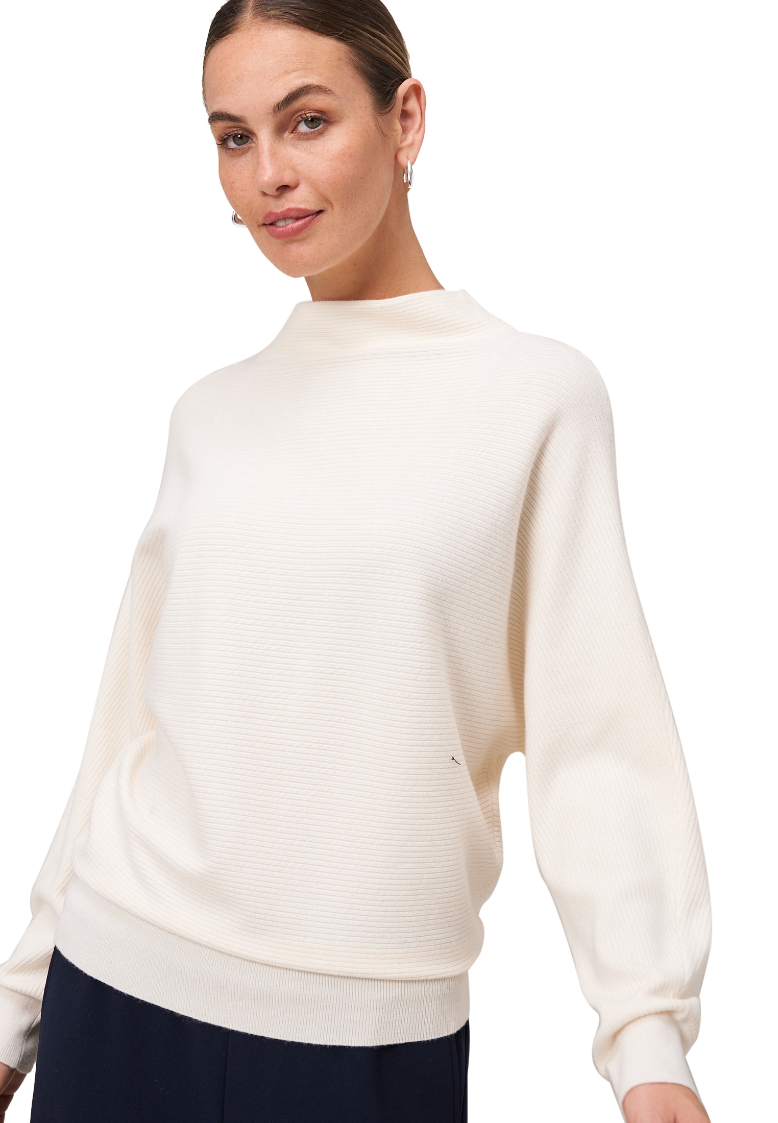 Zero Strickpullover »zero Damen Pullover strukturiert mit Stehkragen«, (1 tlg.), Plain/ohne Details