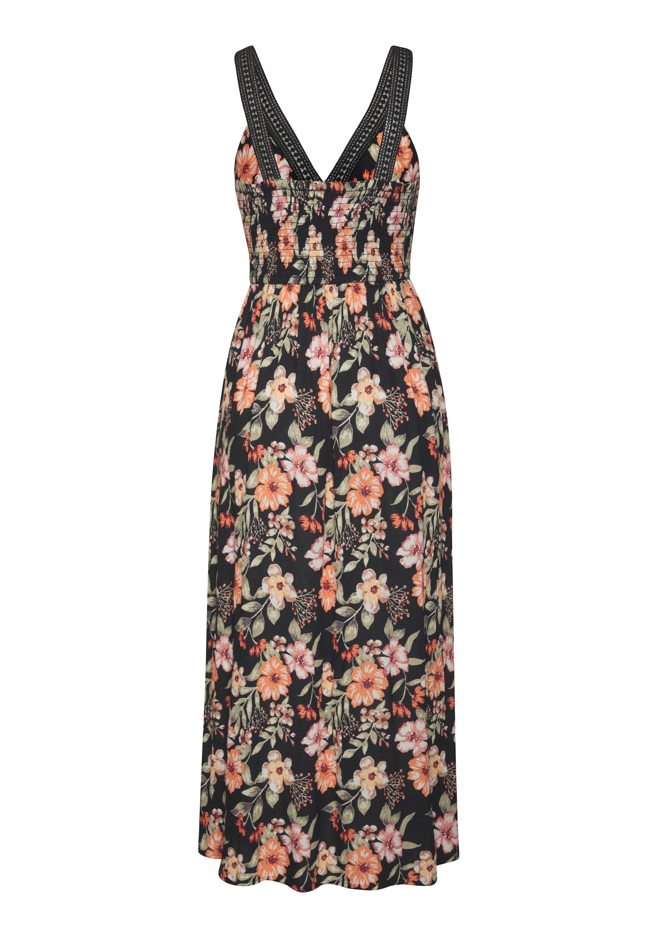 Buffalo Maxikleid, mit Blumenmuster und Spitze