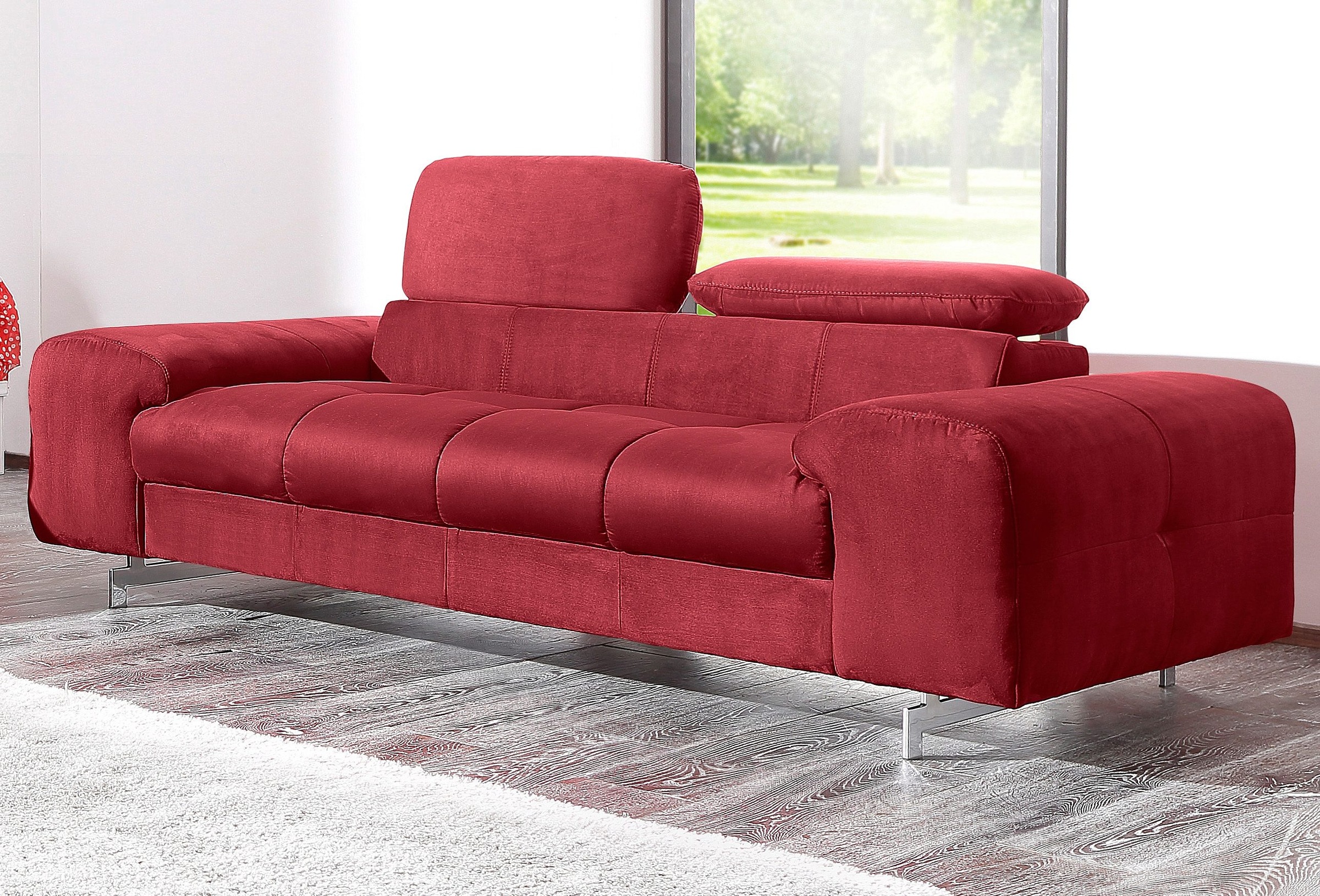 COTTA 2-Sitzer »Chef«, Big-Sofa mit Kopfteilverstellung, edle Metallkufen