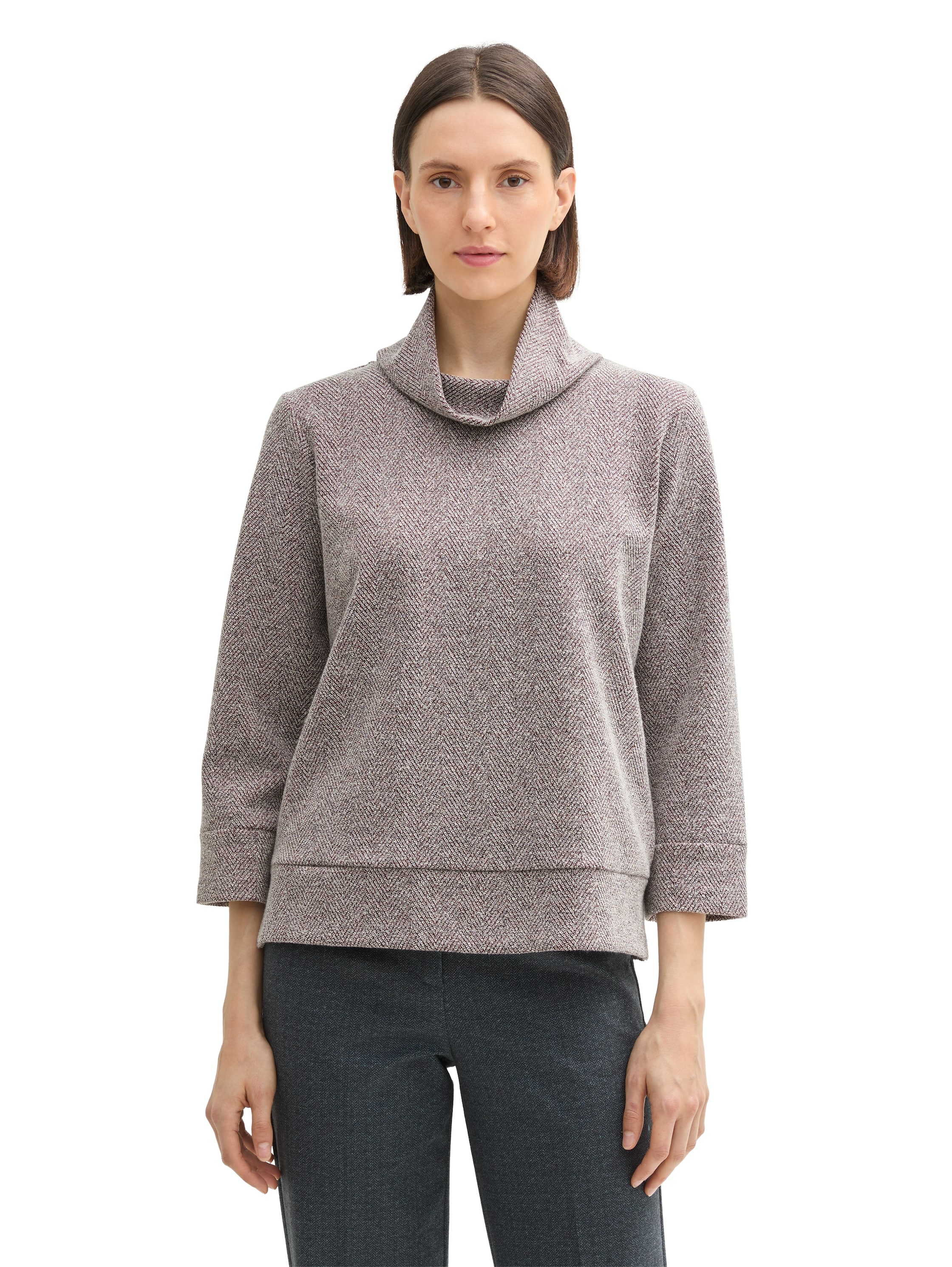 TOM TAILOR Sweatshirt, mit Wasserfall-Kragen