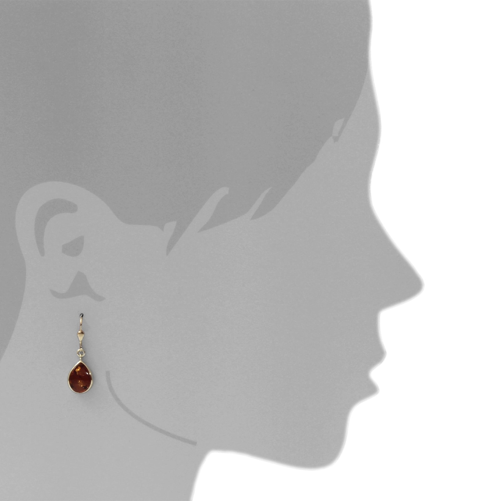 OSTSEE-SCHMUCK Paar Ohrhänger »- Classic 12 x 9 mm Tropfen - Gold 333/000 - Bernstein«