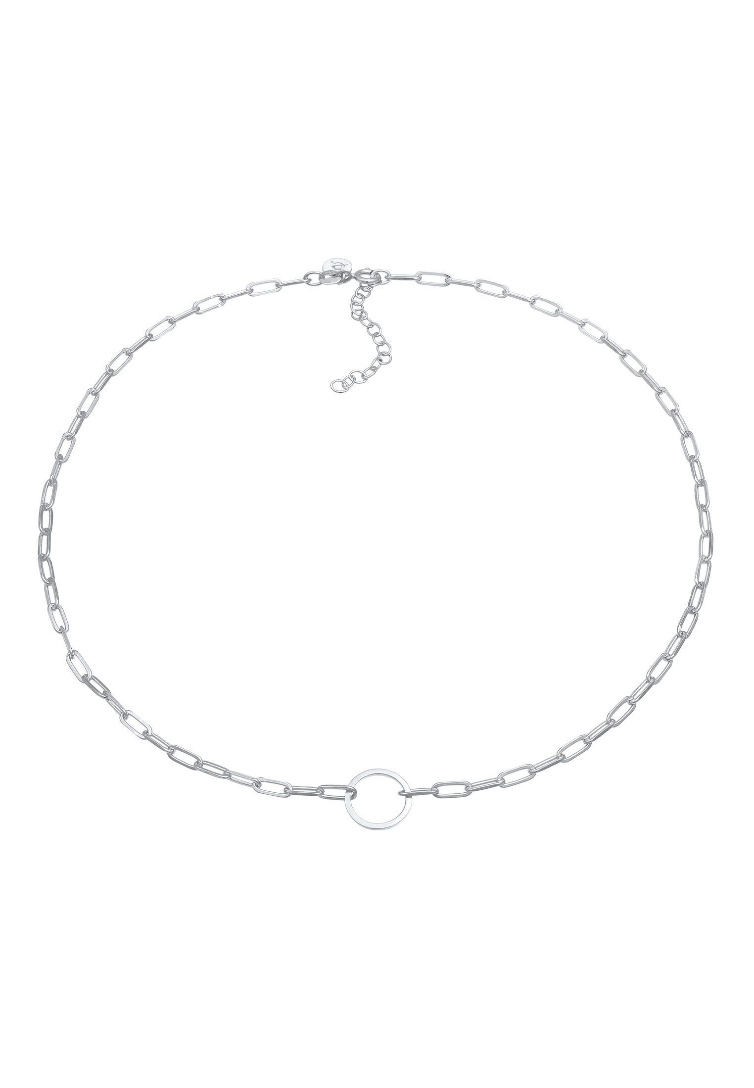 Elli Premium Choker »Halskette Gliederkette länglich Kreis Trend Geo 925 Silber«