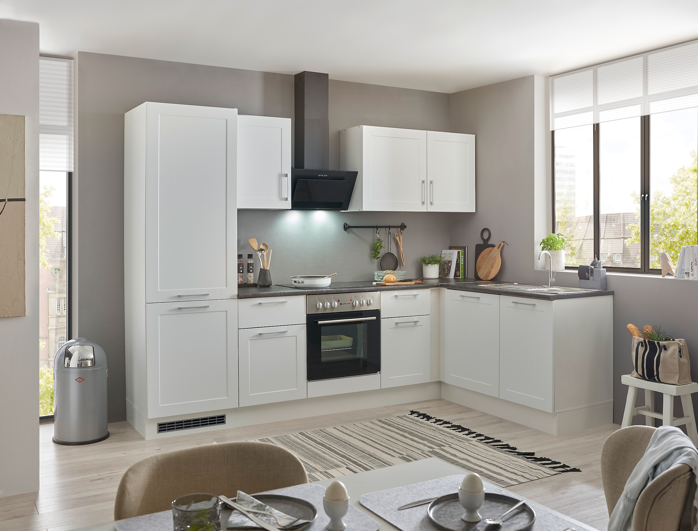 BASIC by Balculina Winkelküche »Marsi«, Stellmaße 280x175 cm, wahlweise mit E-Geräten, mit Soft-Close-Funktion