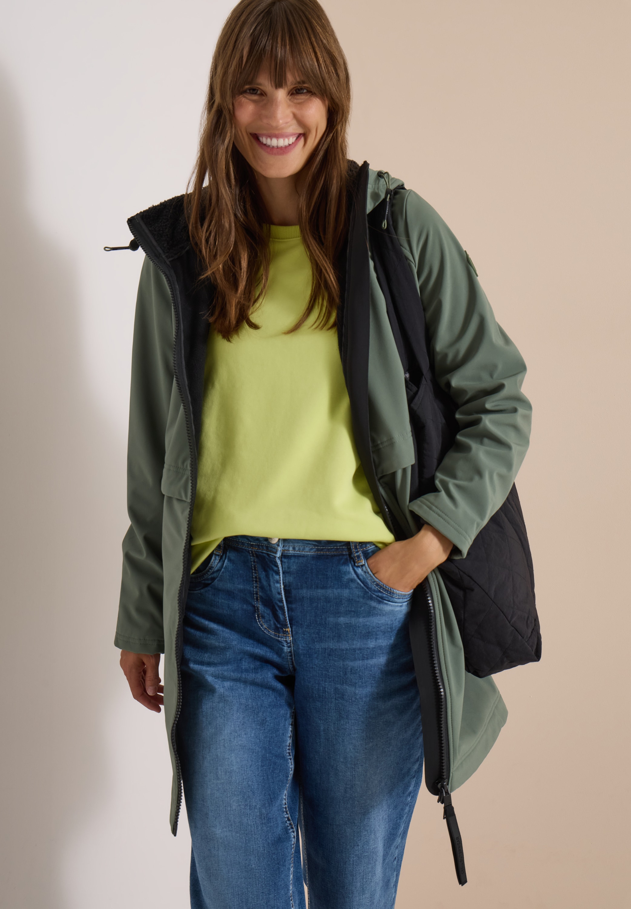 Cecil Softshellmantel mit Kapuze, wasserabweisend, Softshell
