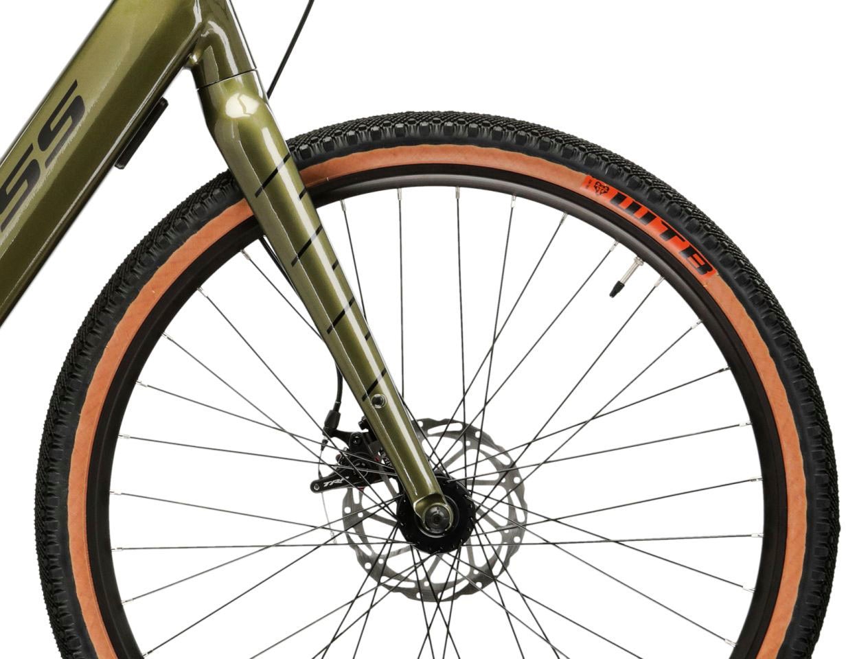 Kross E-Bike »E-Gravel Bike Esker Hybrid 2.0 28" khaki«, 11 Gang, microSHIFT, Advent X M6205, Heckmotor 250 W