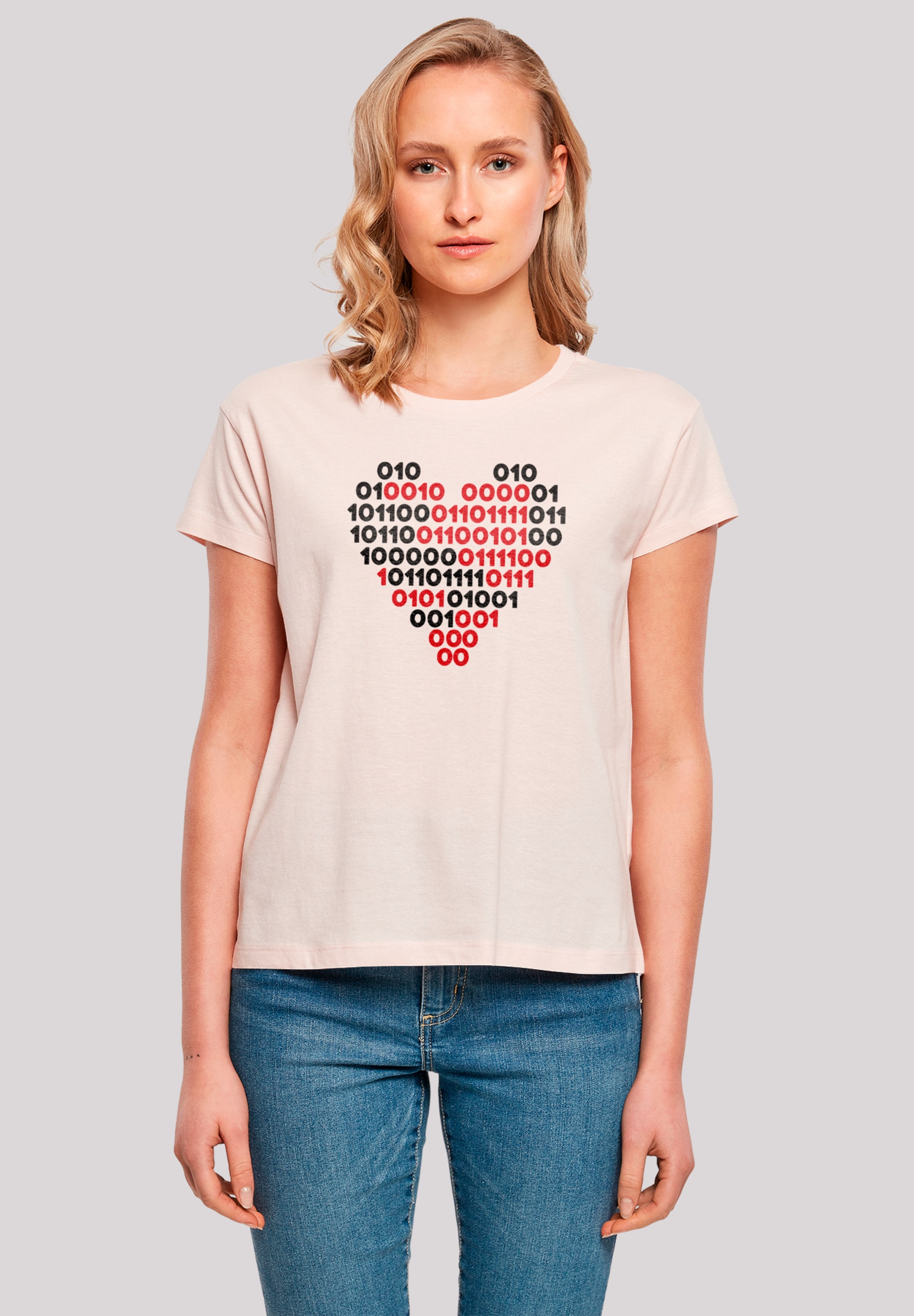 F4NT4STIC T-Shirt "I love you 01001001 Binary Code Herz Valentinstag", Prem günstig online kaufen