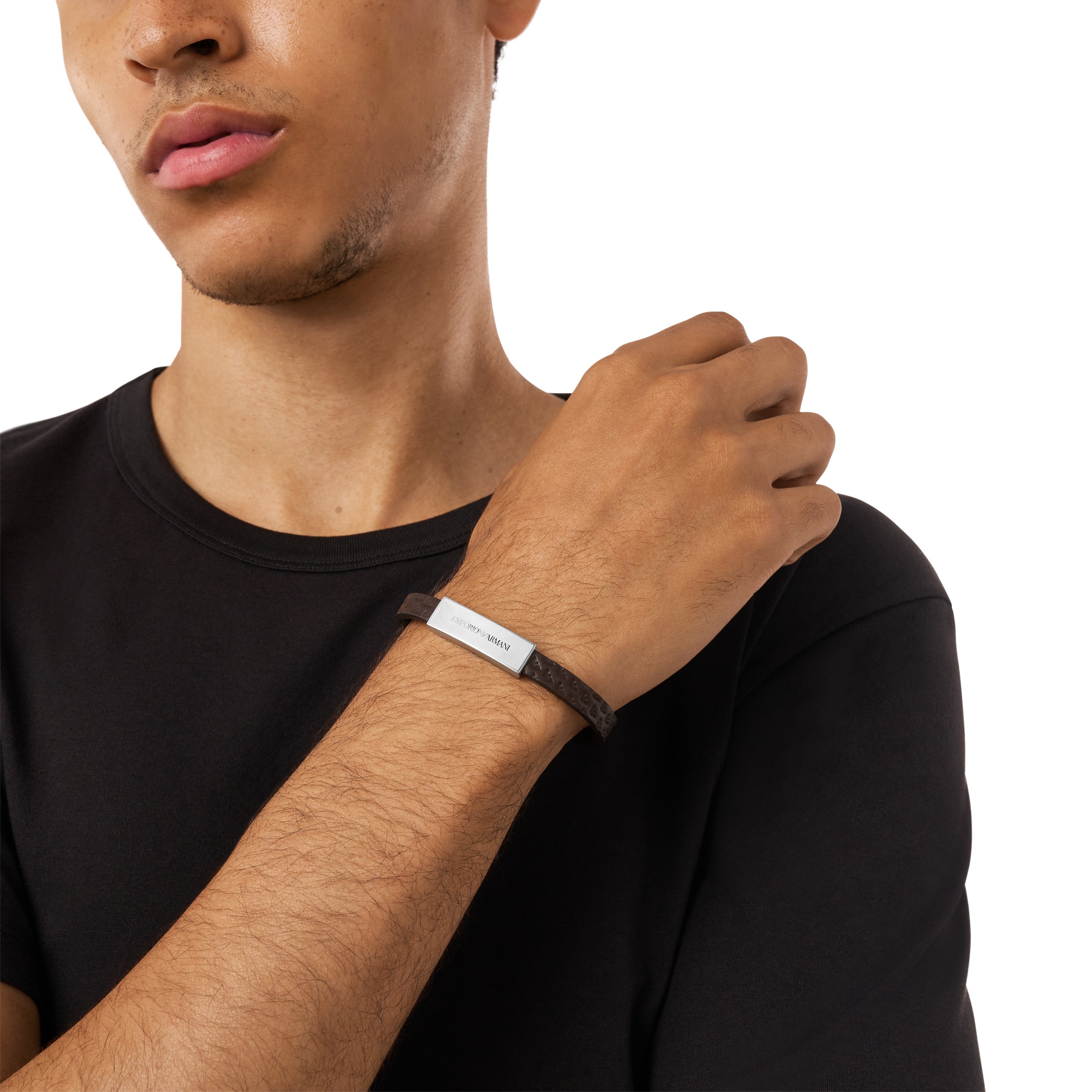 Emporio Armani Armband »Schmuck Geschenk Edelstahl Leder Armschmuck«