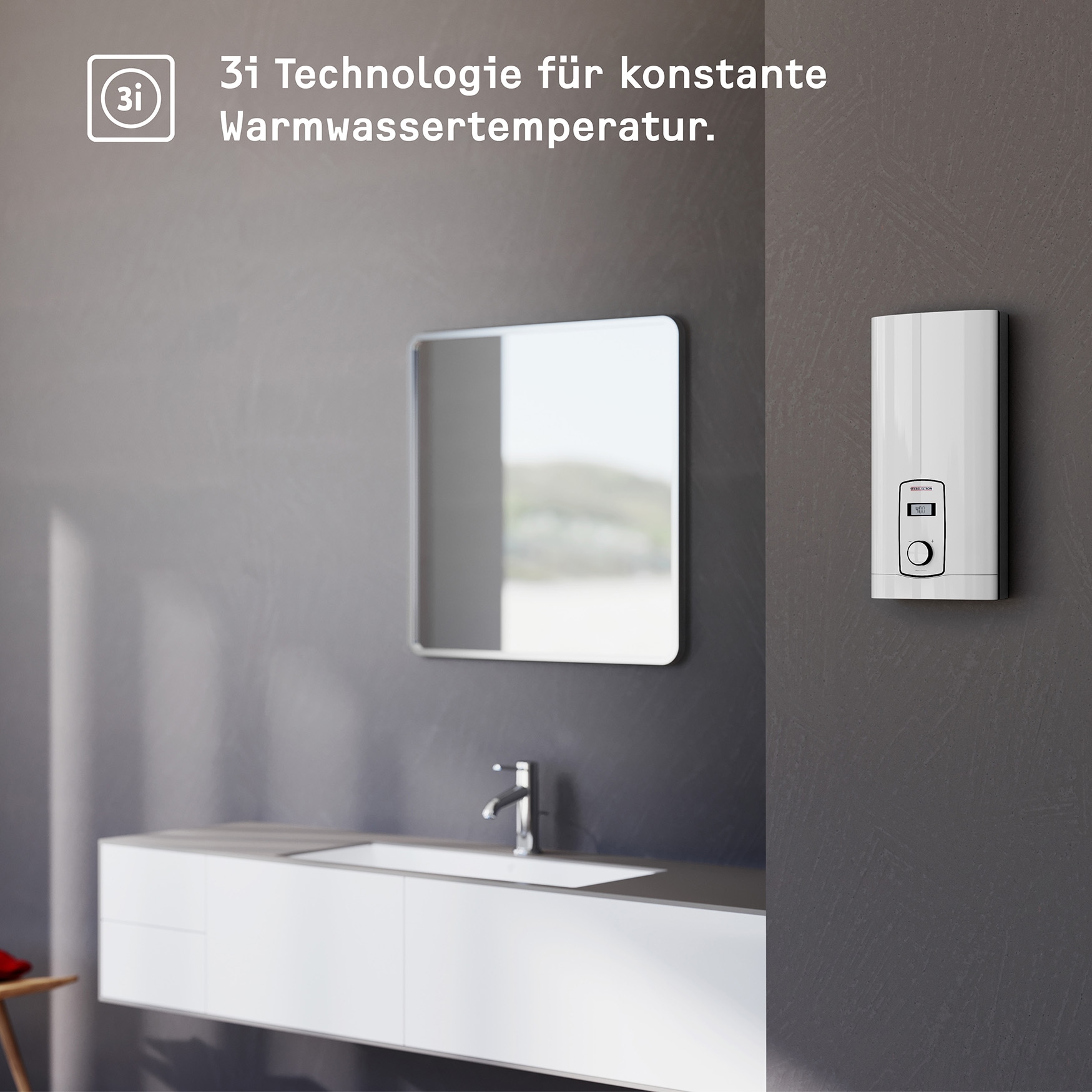 STIEBEL ELTRON Komfort-Durchlauferhitzer »DHB-E 18 kW LCD 25A, gradgenaue Temperaturwahl«, 3i Technologie für konstante Warmwassertemperatur, LC-Display