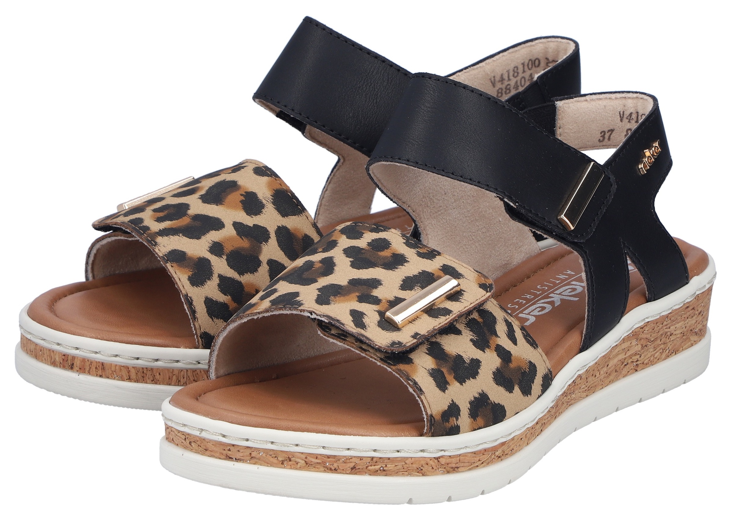 Rieker Keilsandalette  Sommerschuh, Keilsandalette, Plateausandale mit Klett