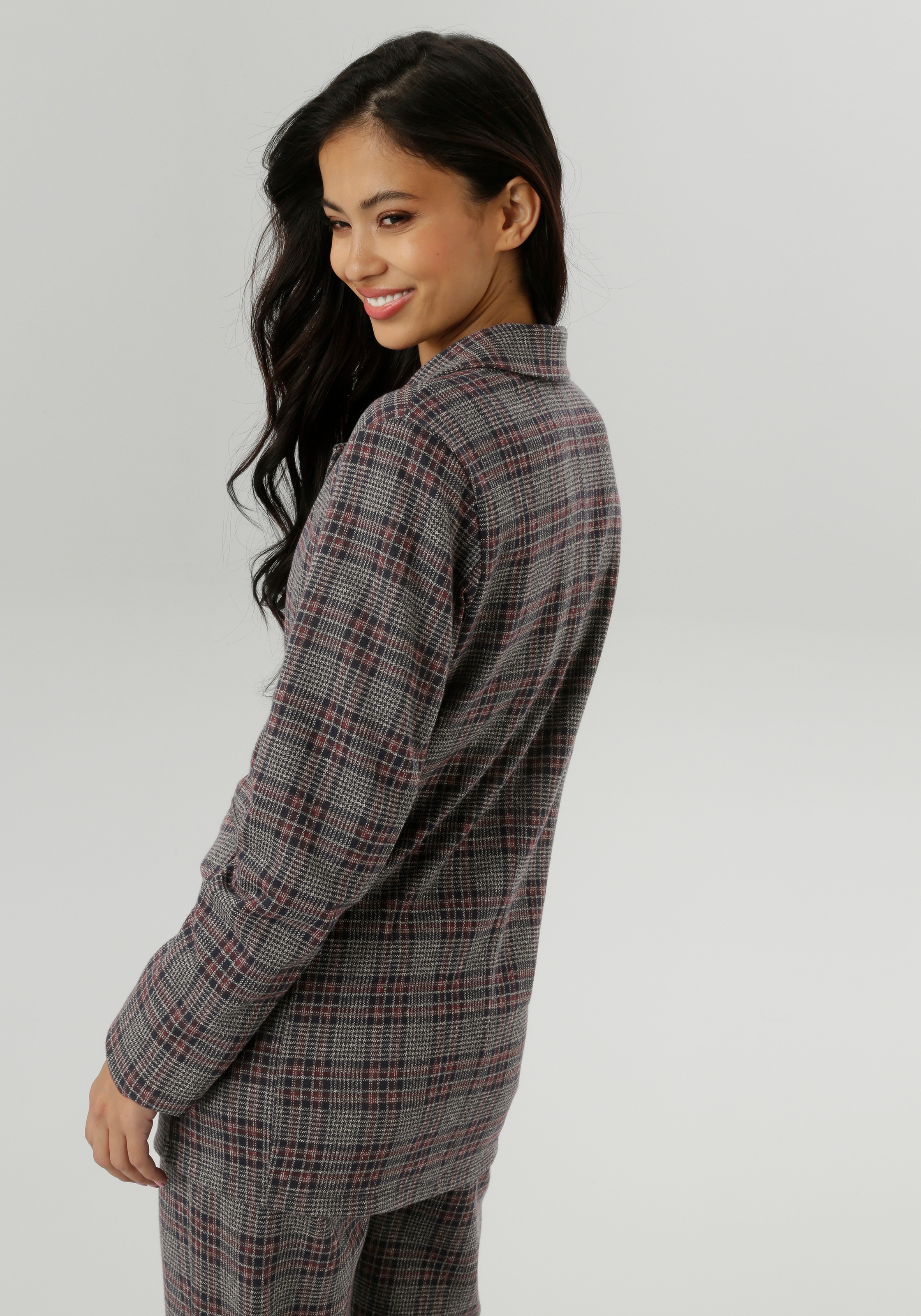 Aniston SELECTED Jerseyblazer mit klassischem Karomuster günstig online kaufen