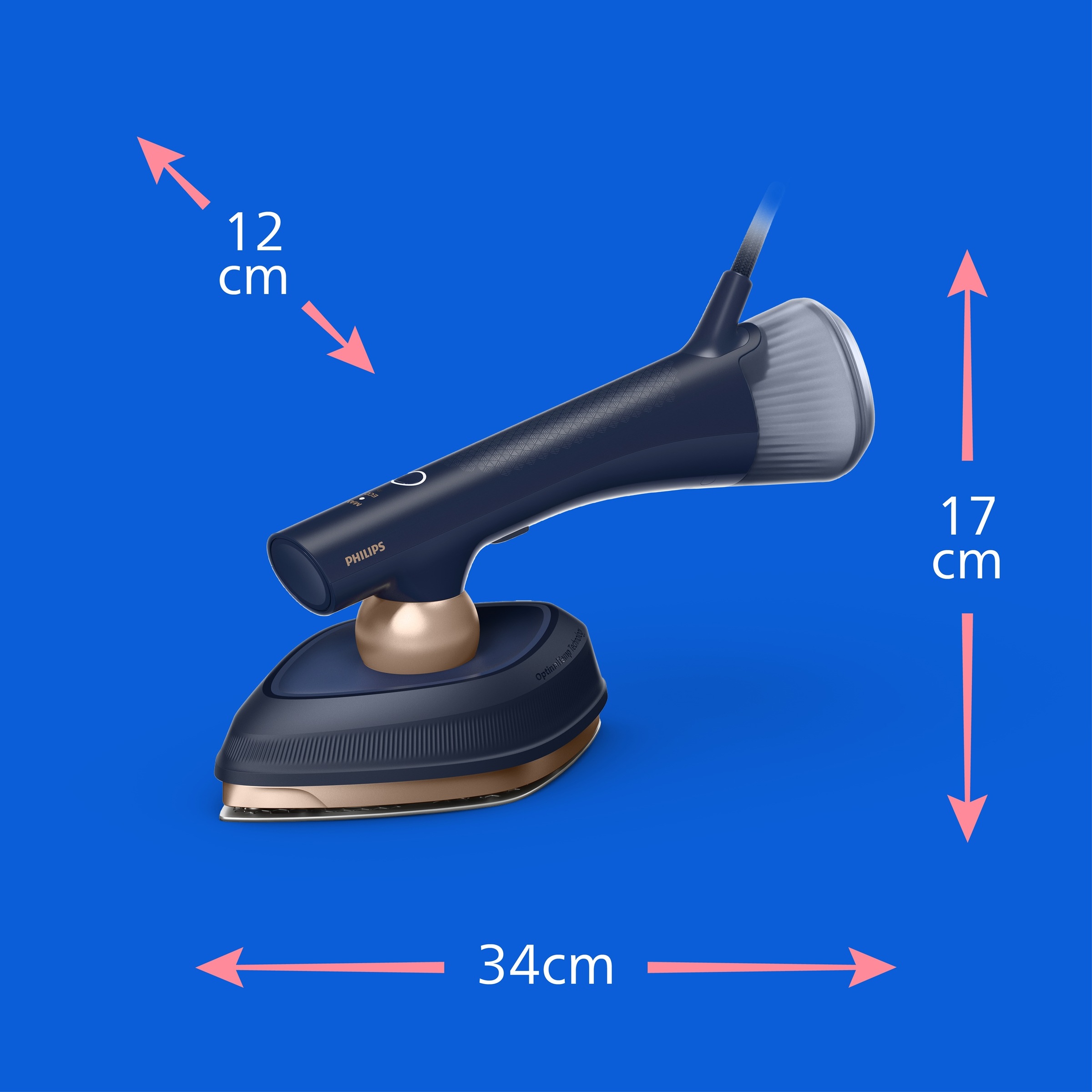 Philips Dampfbügeleisen »GC215/20 OneTurn 2-in-1 Bügeleisen & Steamer, SoftBoard & Dock inkl.« 1800 W 1800 W, SteamGlide Plus, 200ml+300ml Wasserbehälter u. 90 g Dampfstoß