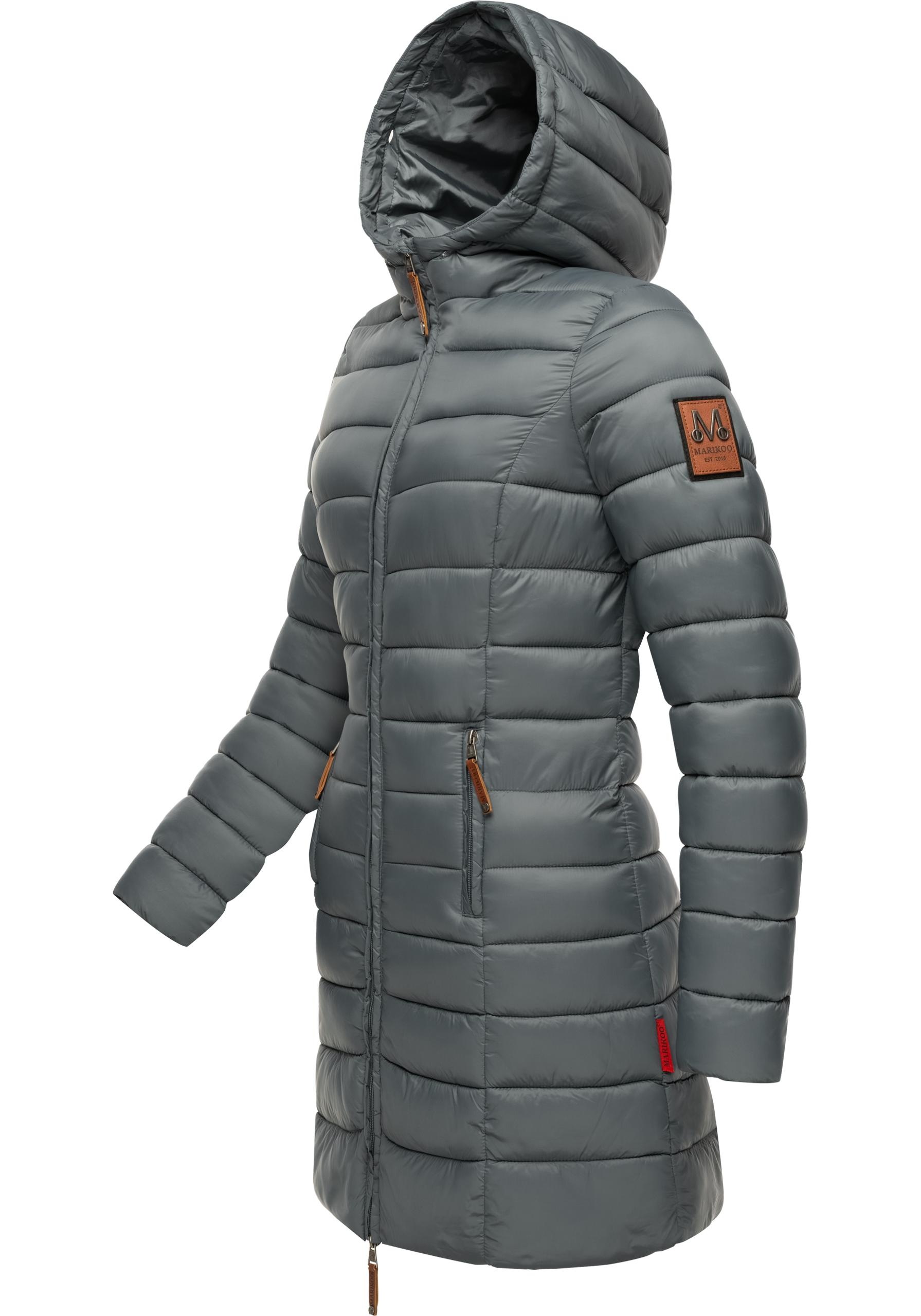 Marikoo Steppmantel »Rose-Stepp«, zeitloser Winterparka mit großer Kunstfellkapuze