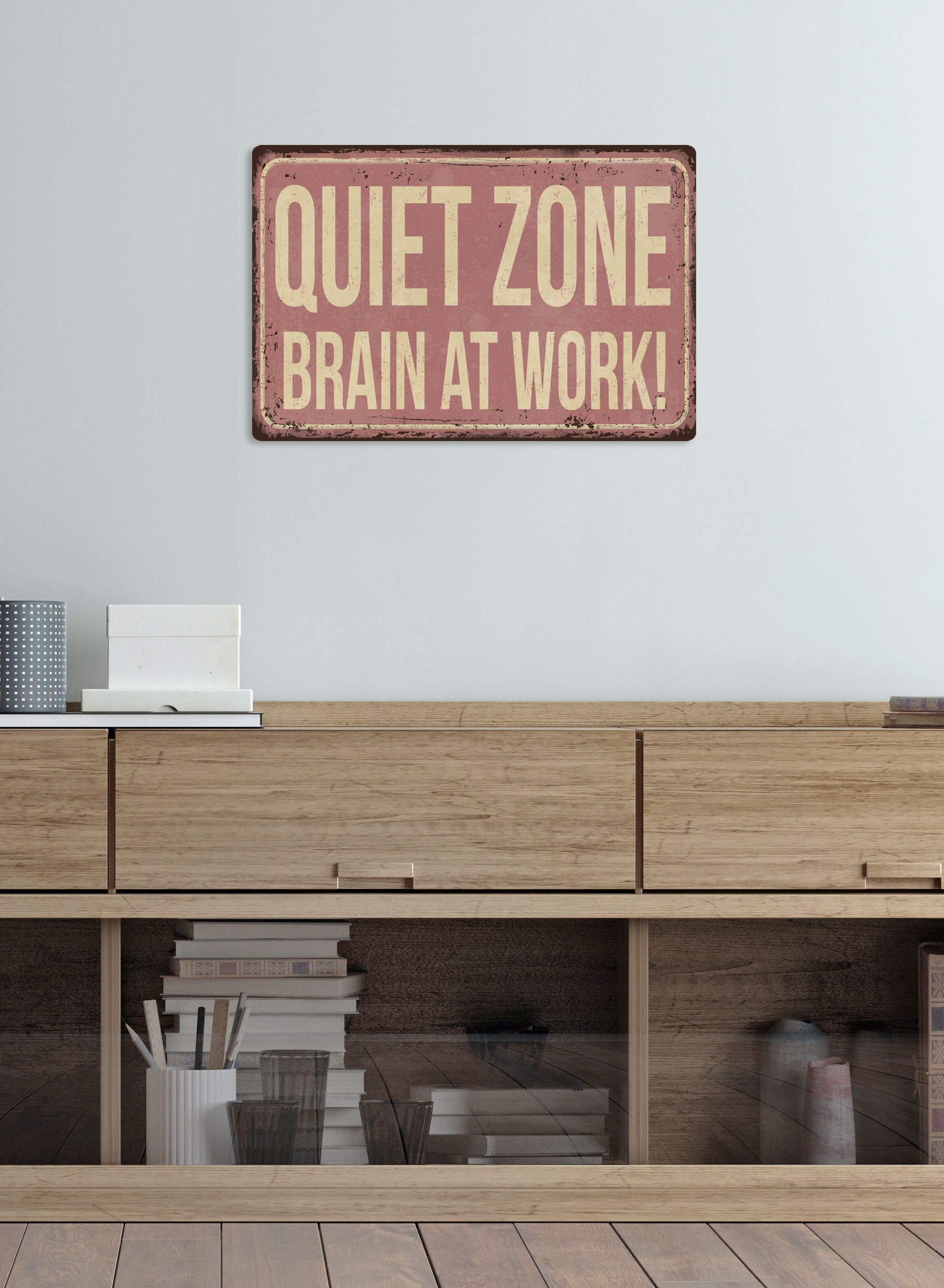 queence Metallbild "QUIET ZONE", Sprüche & Texte-Schriftzug-Sprüche-Sprüche günstig online kaufen