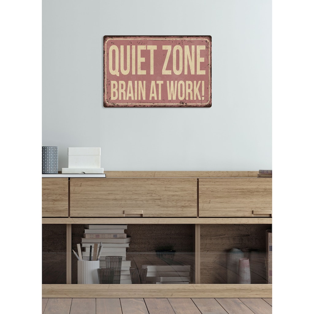 queence Metallbild »QUIET ZONE«, Sprüche & Texte, (1 St.)