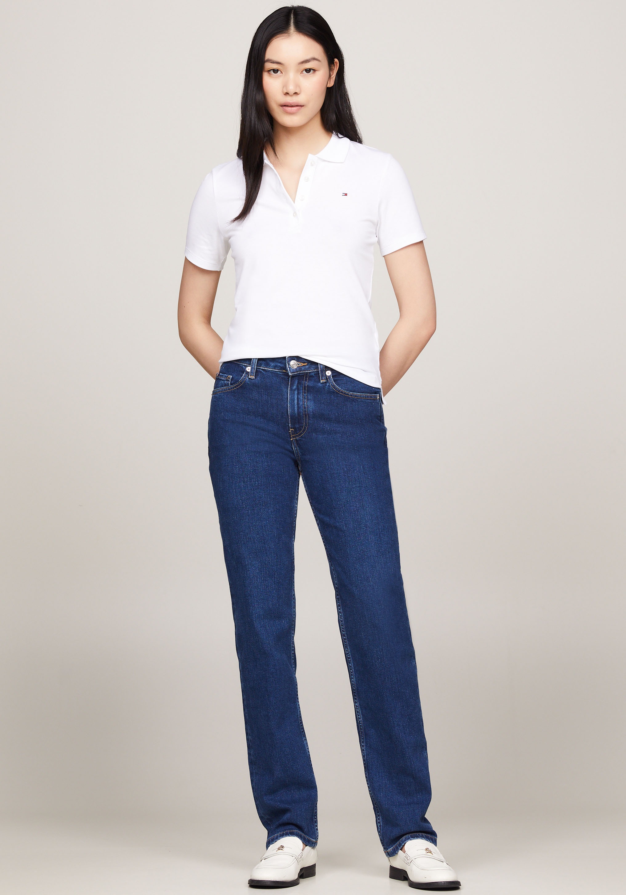 Tommy Hilfiger Polo à Manches Courtes 1985 Slim Fit Th Optic White S Femme 5