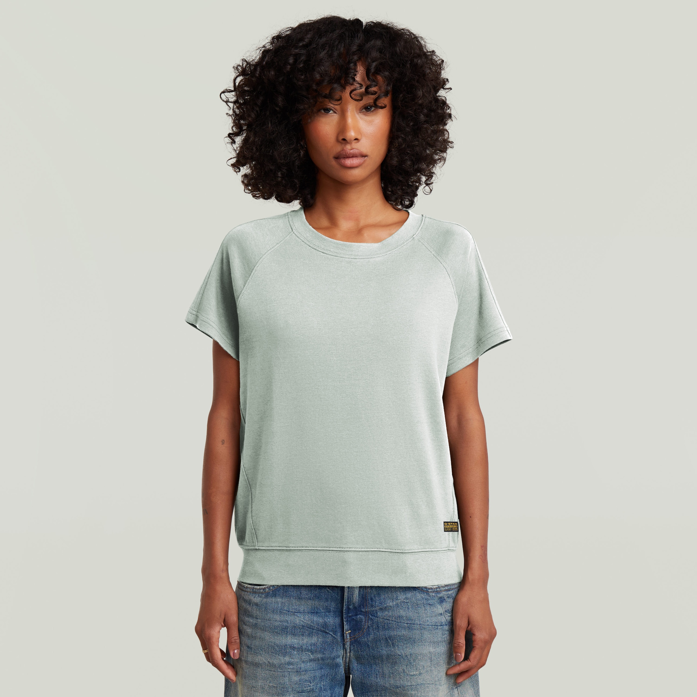 G-STAR T-Shirt "Raglan" Rundhalsform, mit angesetztem Bündchen