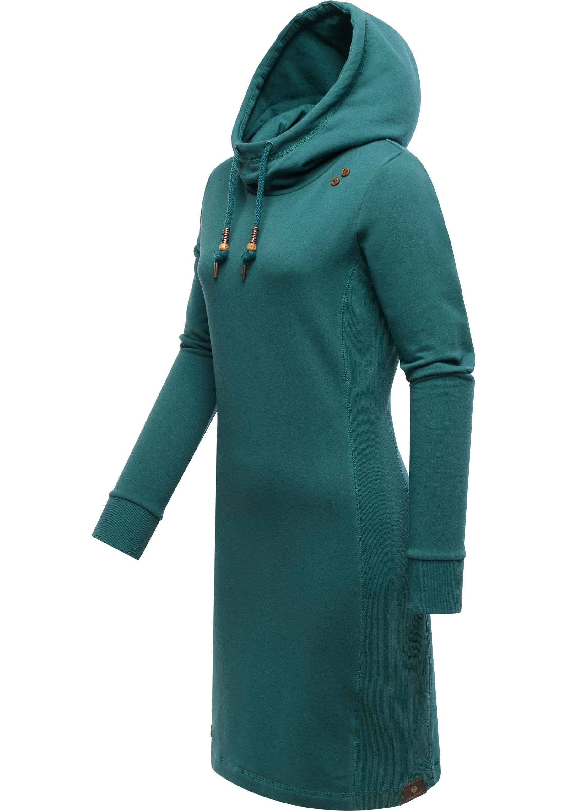 Ragwear Sweatkleid »Sabreen« Ohne Taschen Langärmliges Baumwoll Kleid mit Kapuze