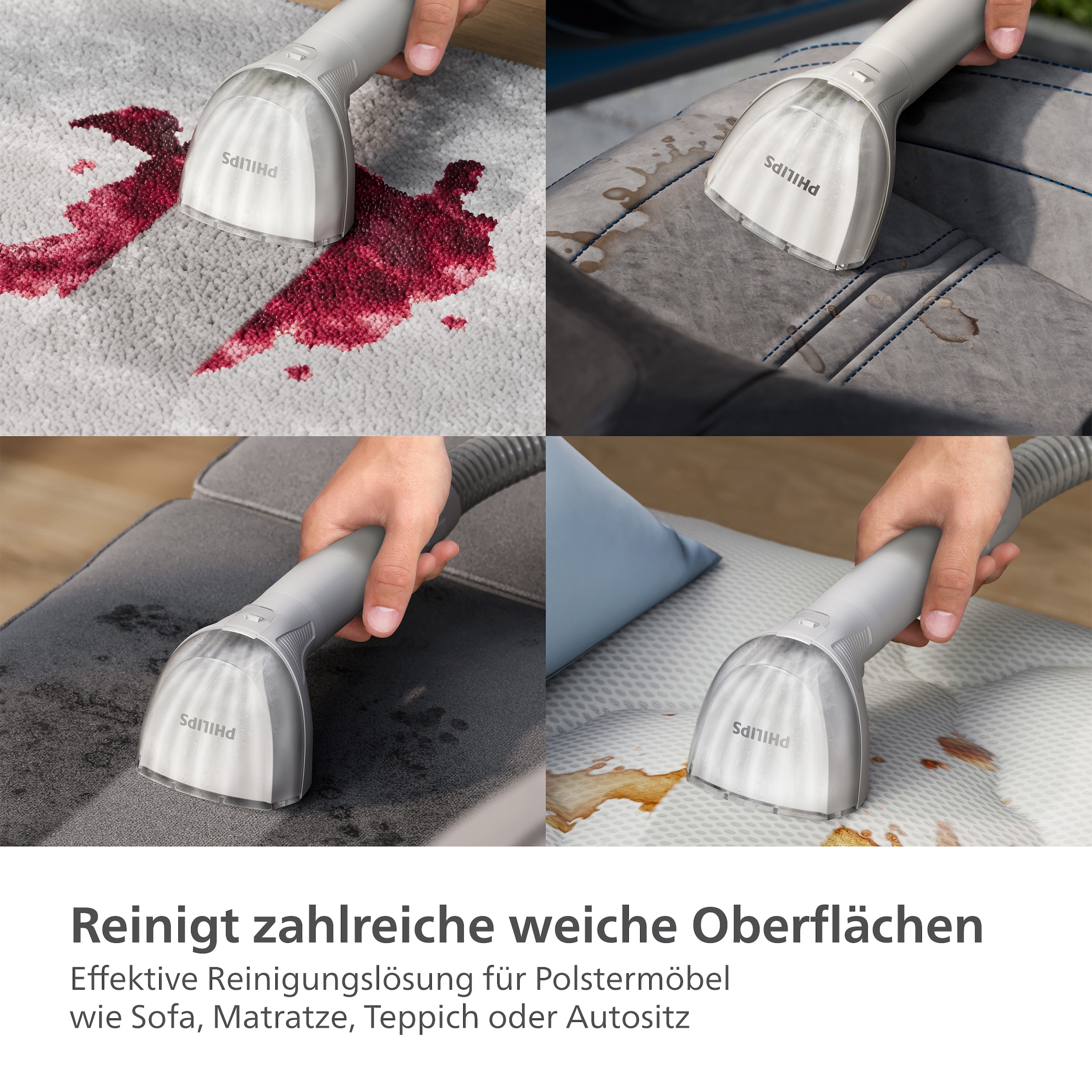 Philips Flüssigreiniger »XV1732/01, Reinigungsmittel für Philips Fleckenreiniger XW3192/XW3193«, haustier- und familienfreundlich, 25 Reinigungsvorgänge in 1 Flasche