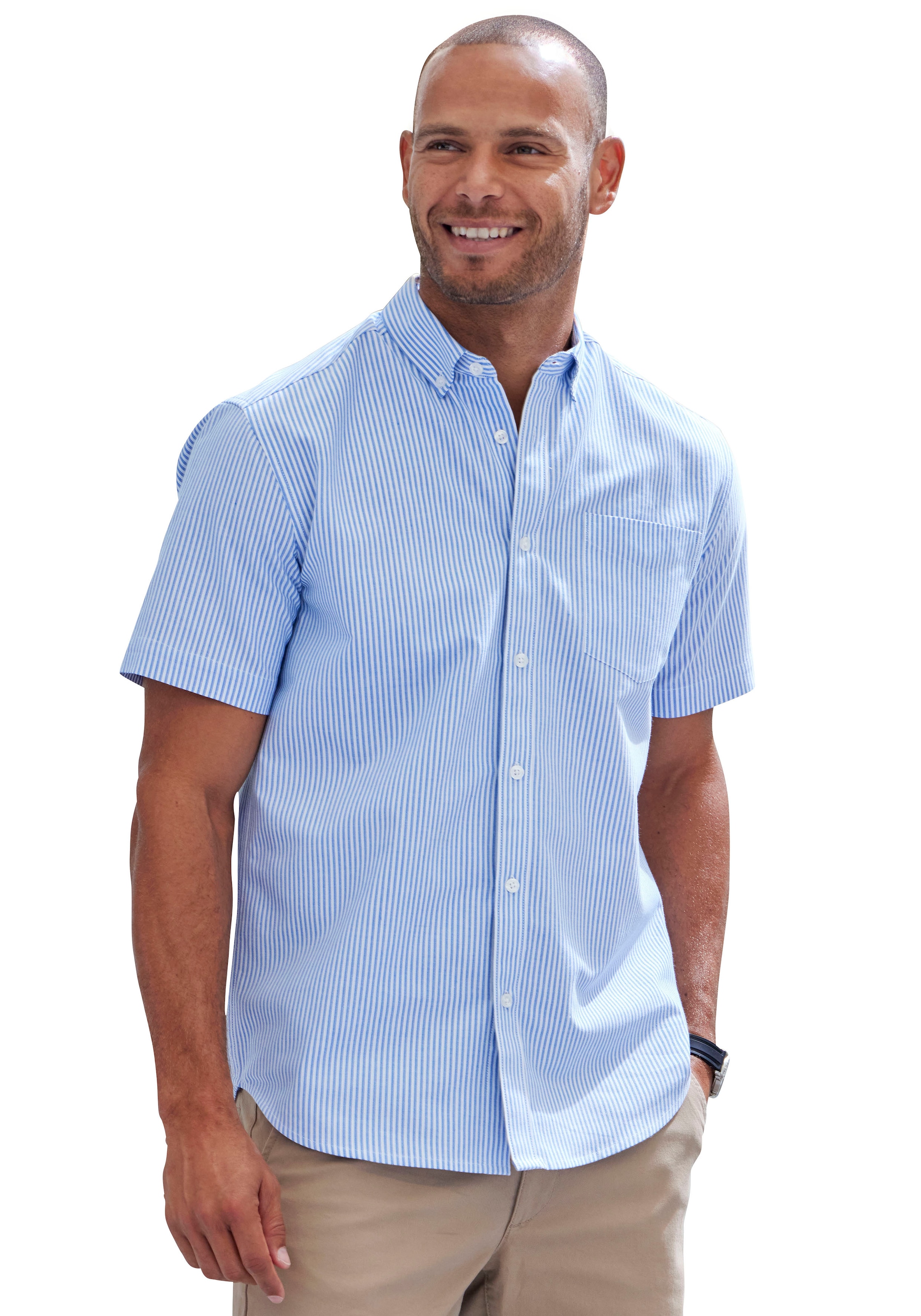 Kurzarmhemd »Regular fit«, Oxfordhemd kurzarm mit Button-down-Kragen aus reiner Baumwolle