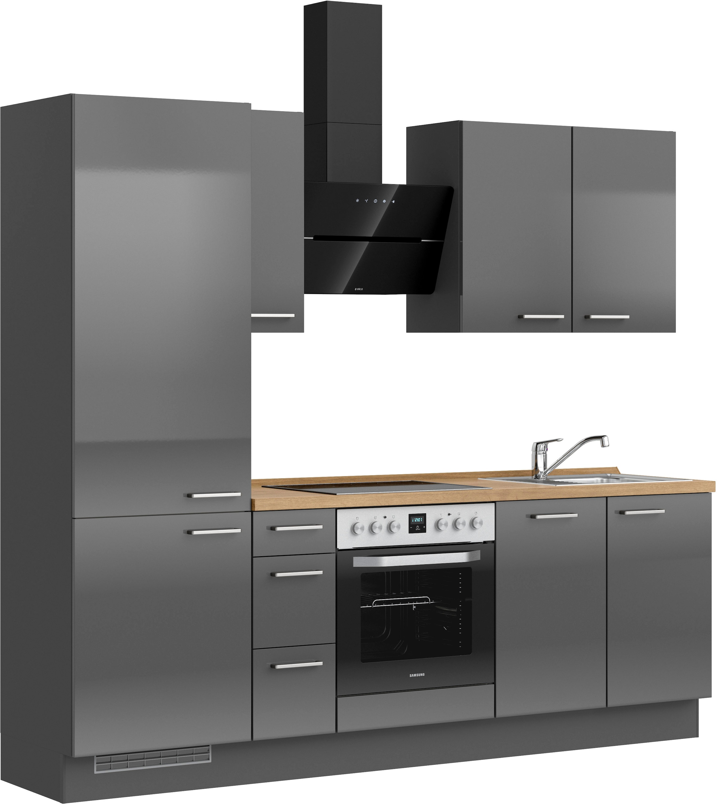 nobilia® Küchenzeile »"Flash II"«, vormontiert, Ausrichtung wählbar, Breite 240 cm, wahlw. mit E-Geräten