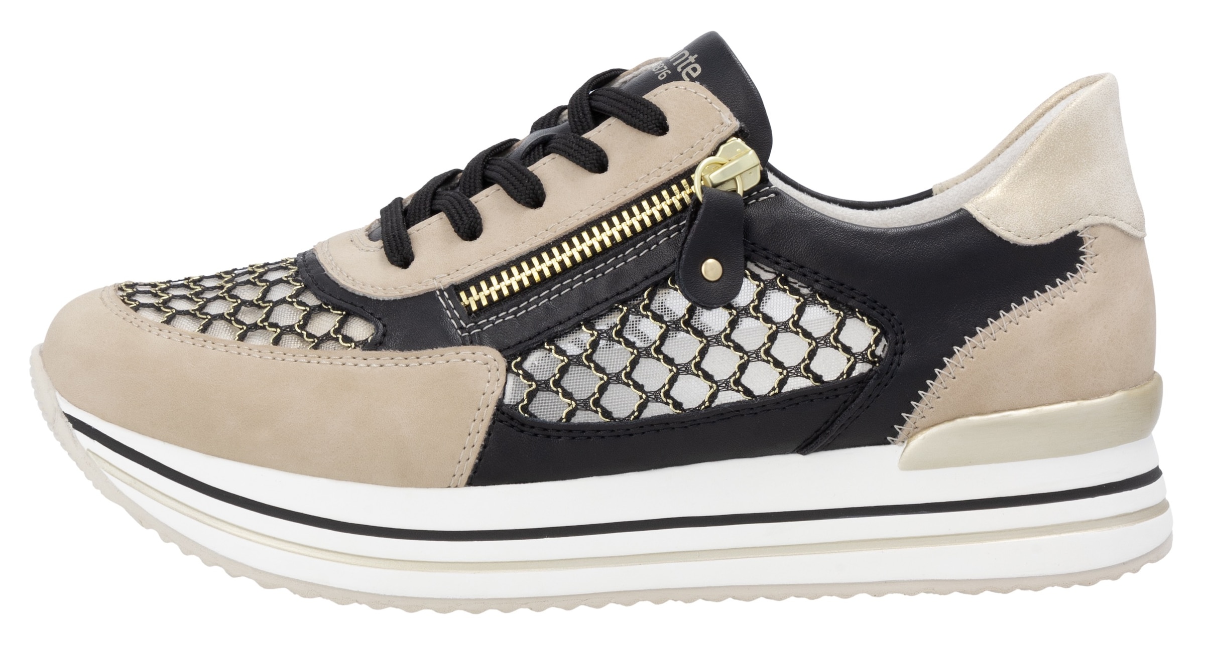 Remonte Plateausneaker, Freiezitschuh, Halbschuh, Schnürschuh, vegan, Kontrastbesatz