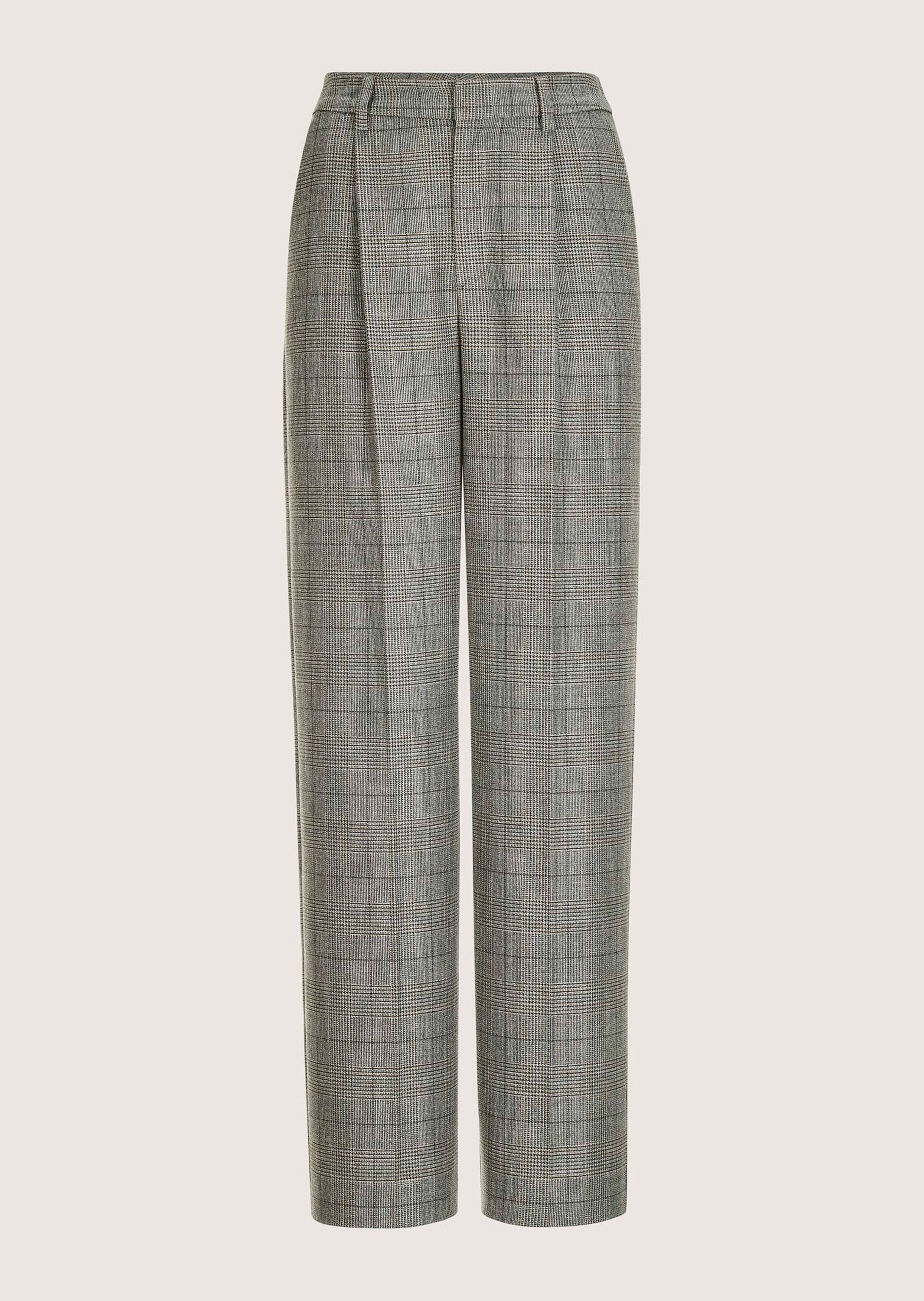 MADELEINE Bundfaltenhose "Bundfalten-Hose Glencheck-Hose mit weitem Bein" Bundfaltenhose mit weitem Bein im Glencheck Dessin