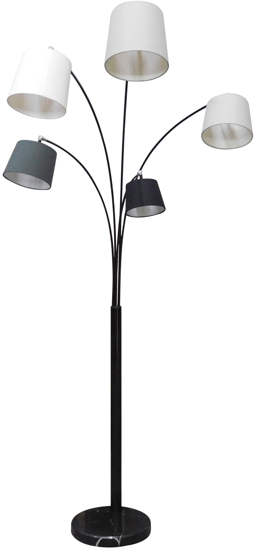 SalesFever Stehlampe »Maxim«, 5 flammig, Leuchtmittel E14 | ohne Leuchtmittel, Lampenschirme und Arme beweglich
