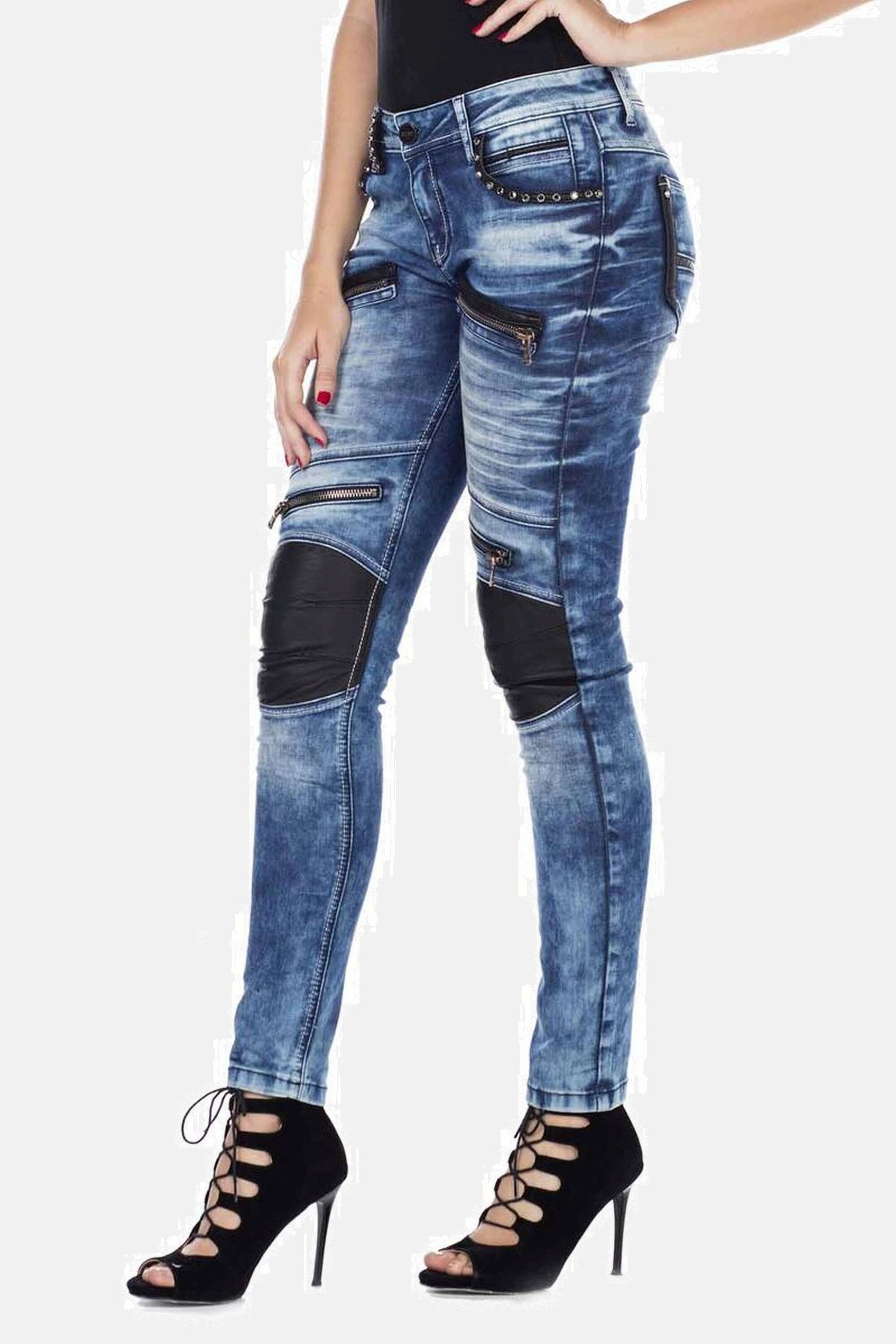 Cipo & Baxx Skinny-fit-Jeans »Jeans«, mit angesagten Applikationen, WD346