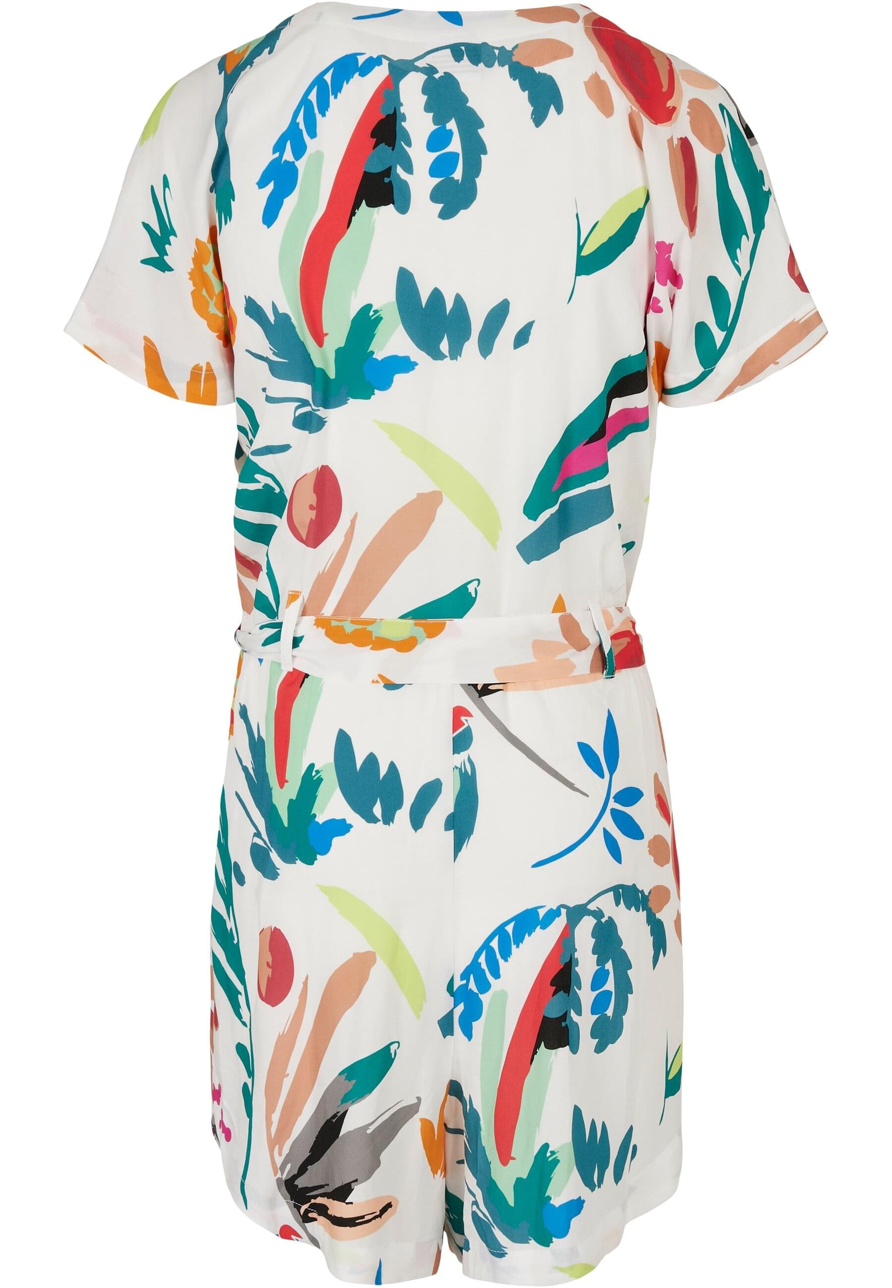 URBAN CLASSICS Jumpsuit »Urban Classics Damen Ladies Short Viscose Belt Jumpsuit«, (1 tlg.)
