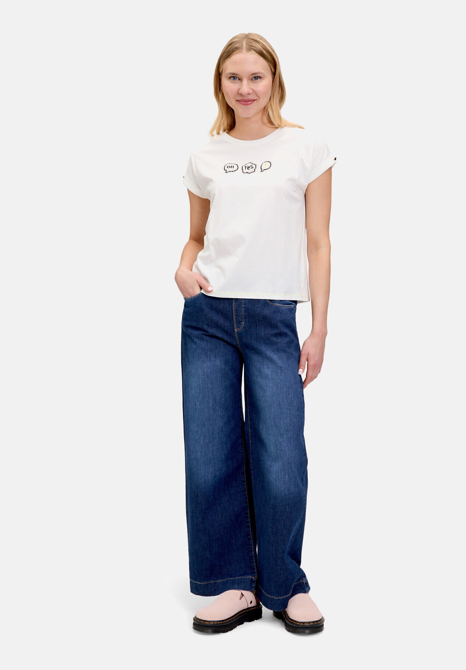 Cartoon Kurzarmshirt "Damen mit Ärmelaufschlag" 1 Stk.