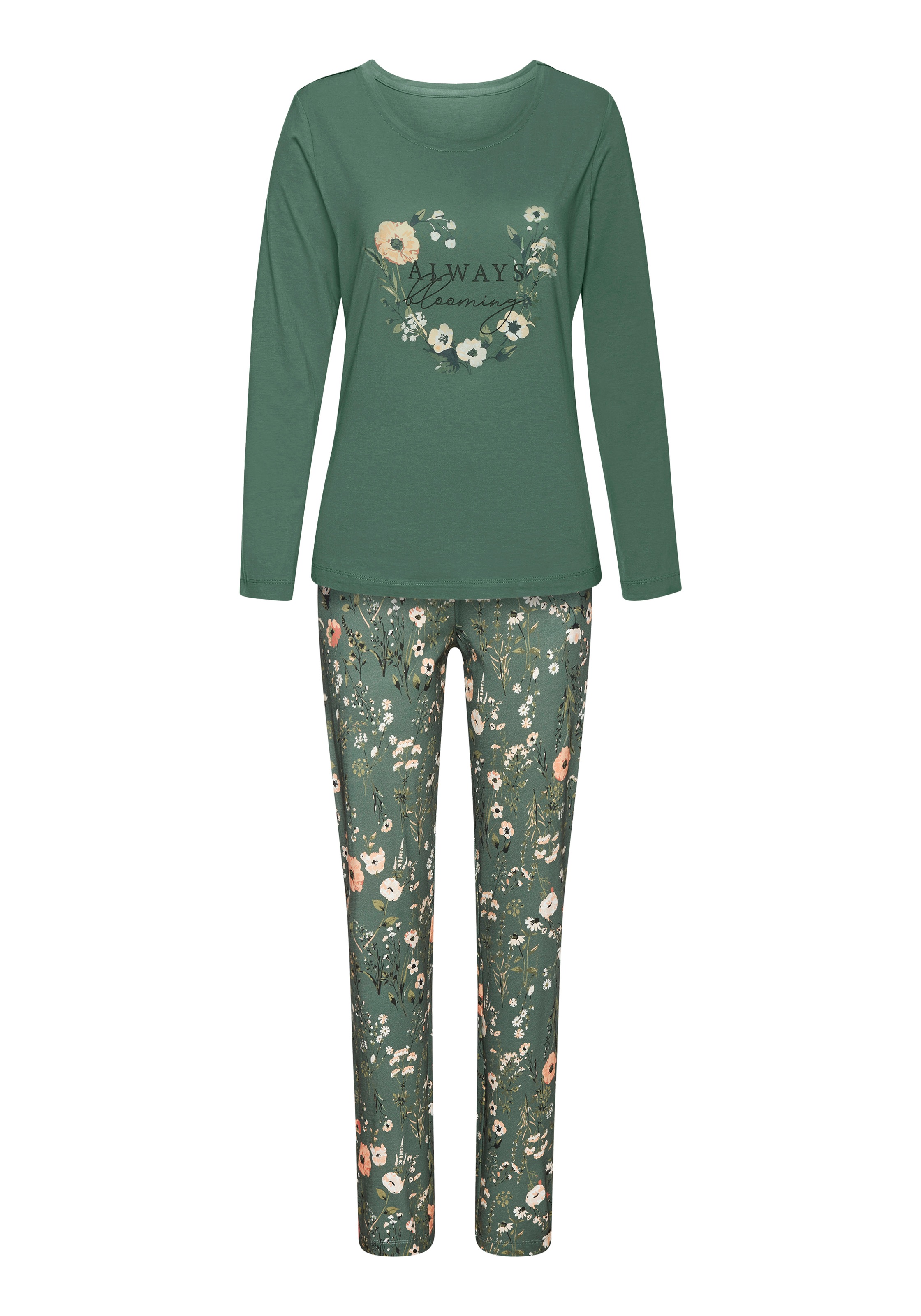 LASCANA Pyjama 2 tlg. mit schönem Blumenmuster günstig online kaufen